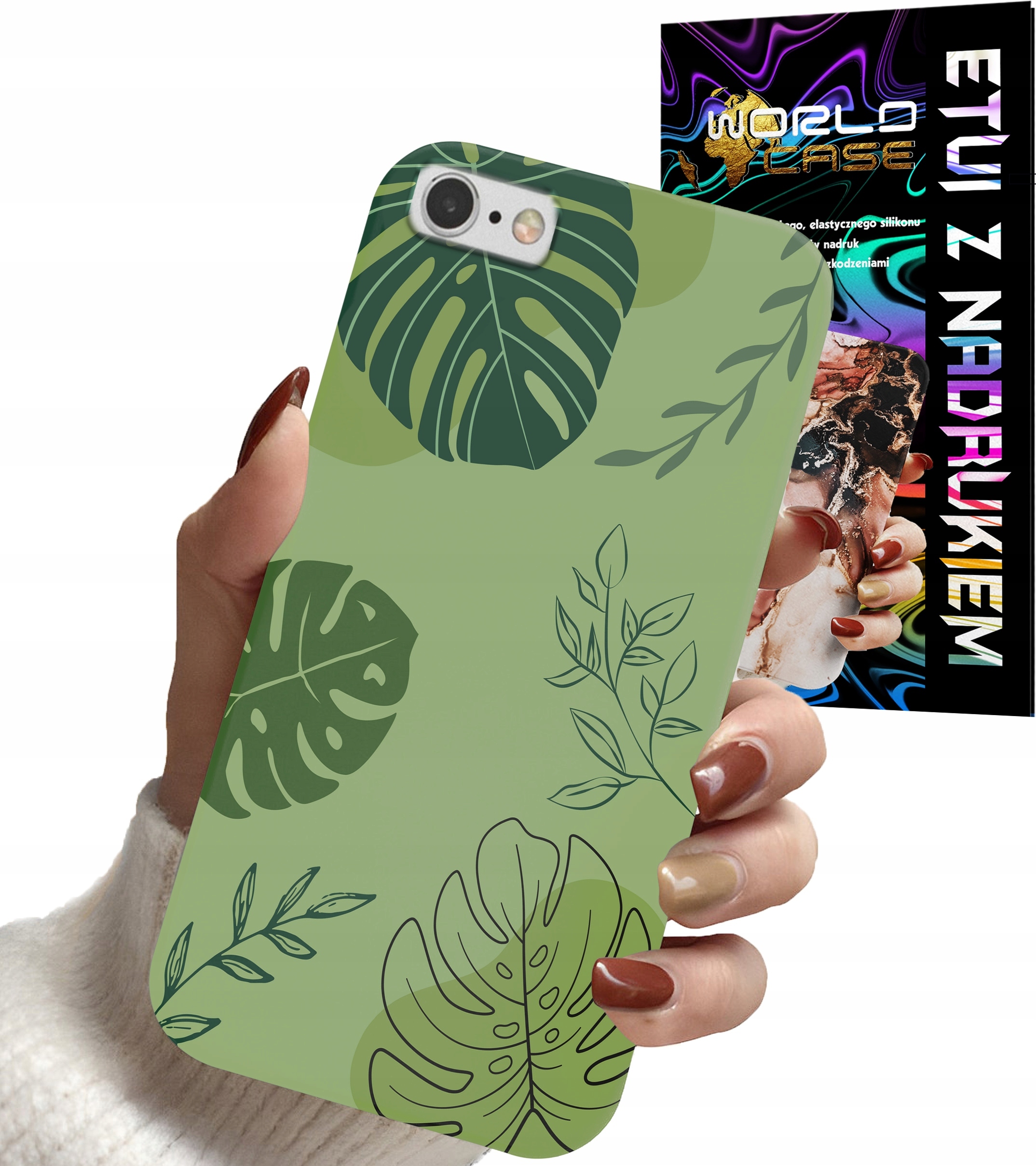 ETUI CASE DO IPHONE 6 PLUS - LIŚCIE WZORY DLA KOBIET KWIATY RÓŻE