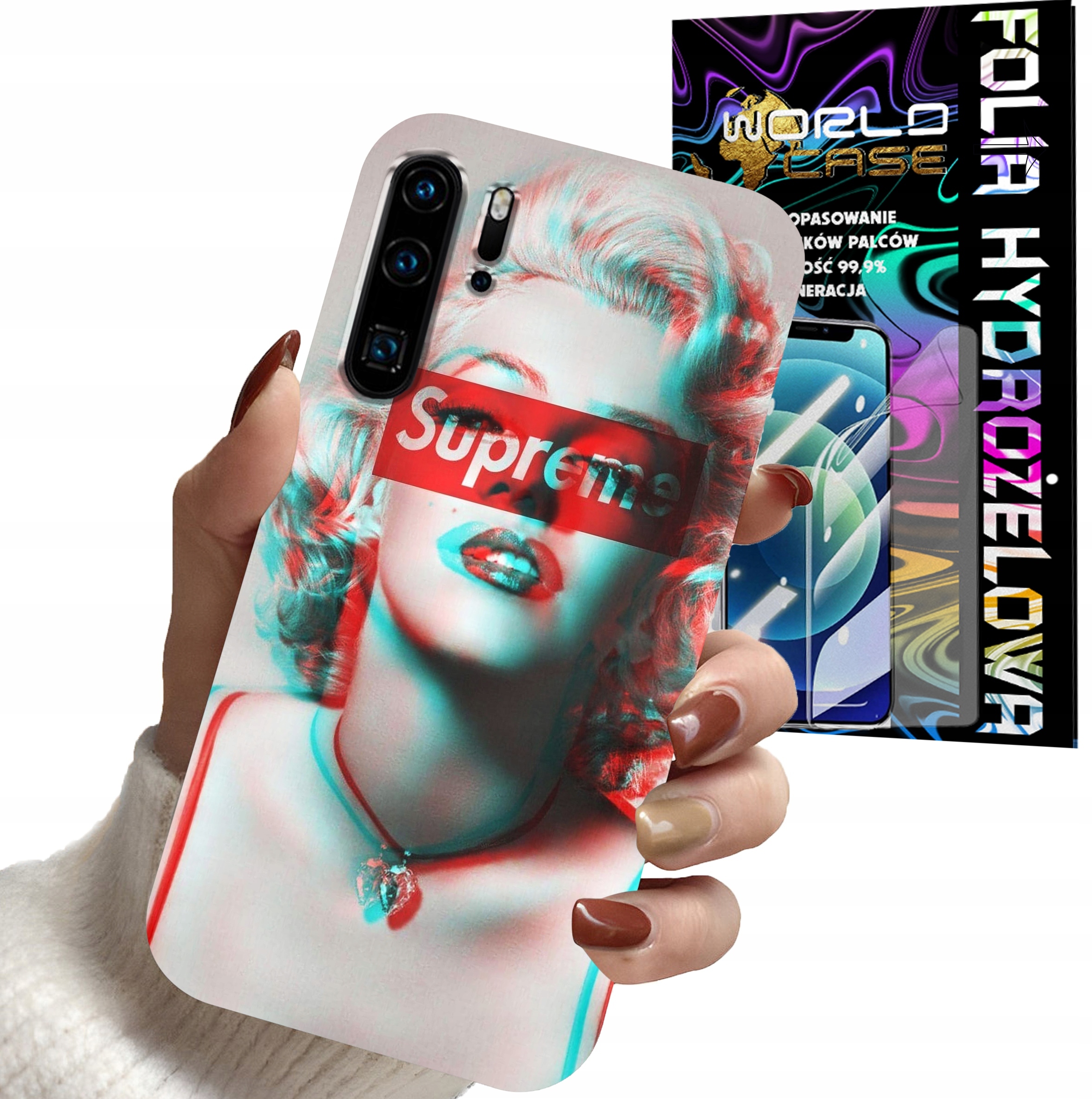 ETUI DO HUAWEI P30 PRO - Monroe MODNE KOBIECE WZORY + FOLIA