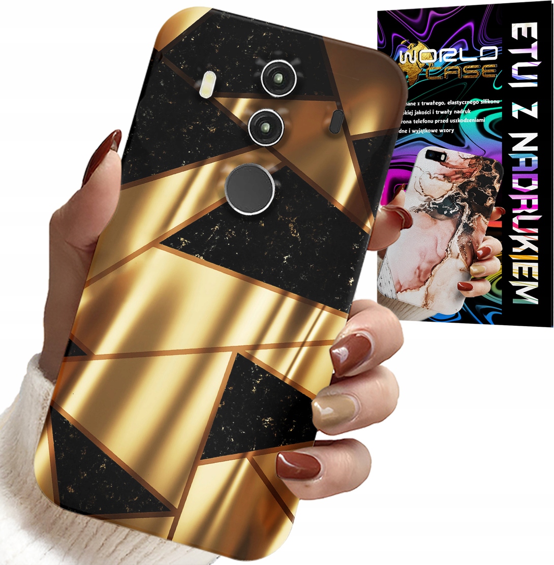 ETUI DO HUAWEI MATE 10 PRO - ZŁOTE ELEGANCKIE WZORY + FOLIA HYDRO