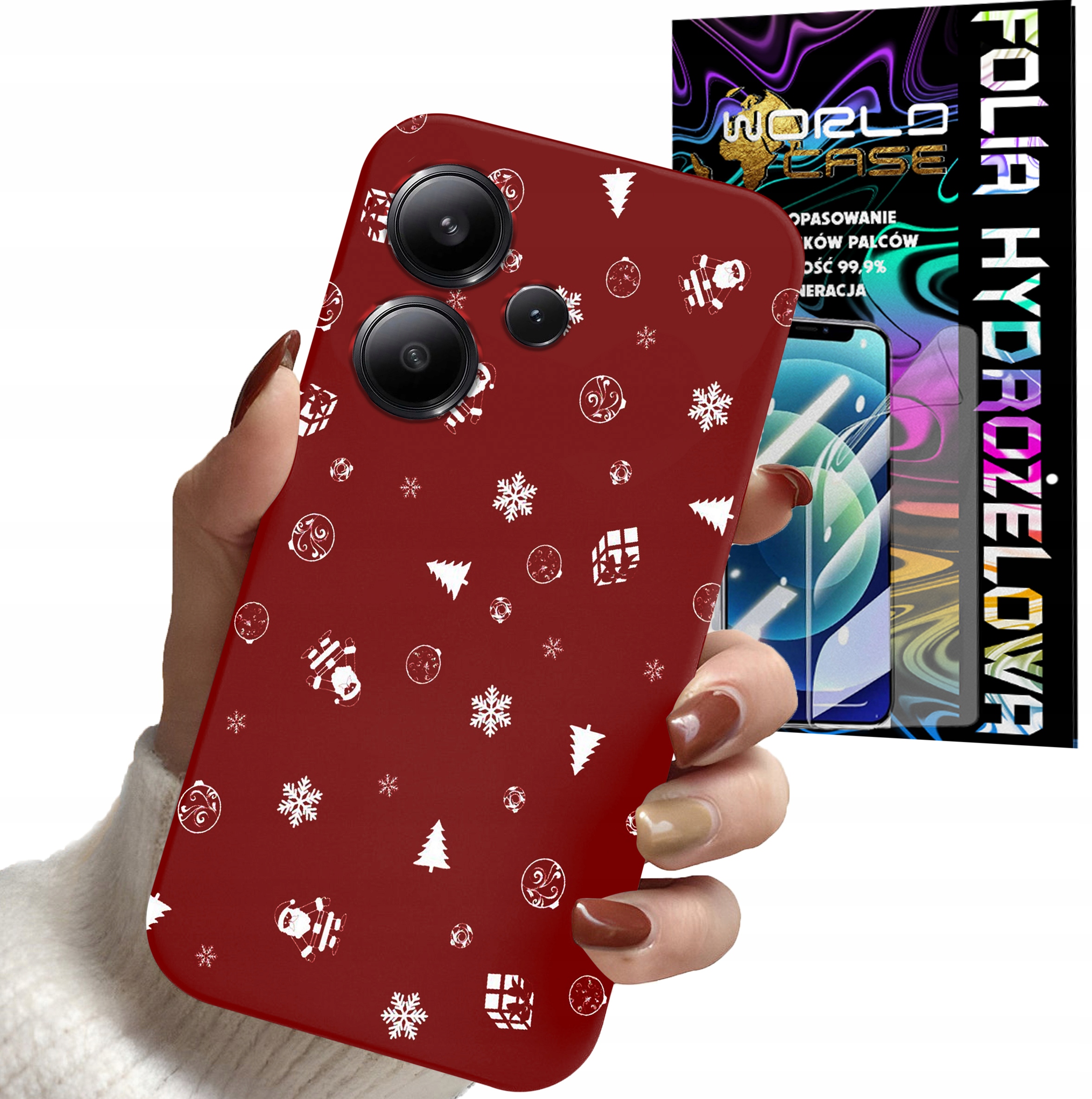 ETUI CASE DO XIAOMI NOTE 13 PRO PLUS 4G - ŚWIĄTECZNE WZORY CHOINKA + FOLIA