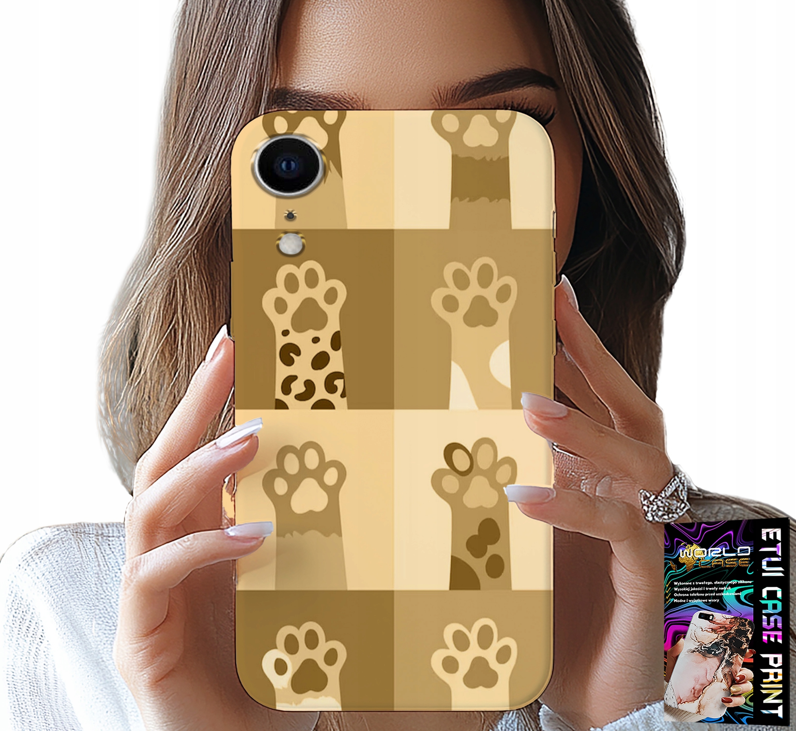 ETUI DO IPHONE XR - LOVE CAT, WZORY Z KOTAMI, ŁAPKI KOTÓW