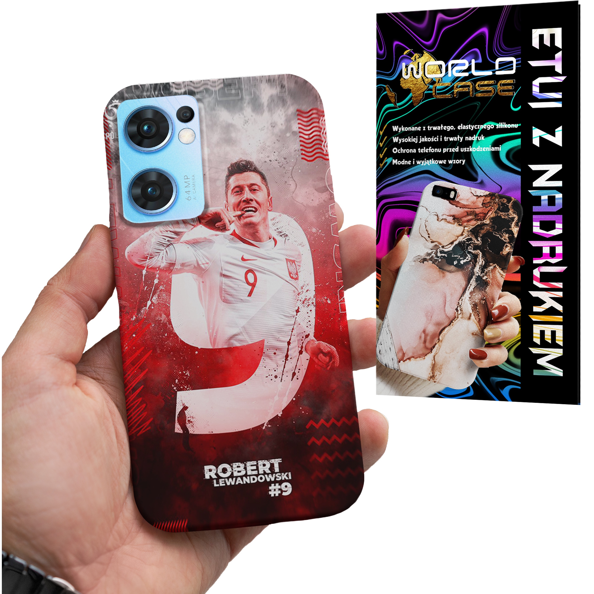 ETUI CASE DO OPPO FIND X5 LITE - FC BARCELONA LEWANDOWSKI PIŁKARSKIE WZORY