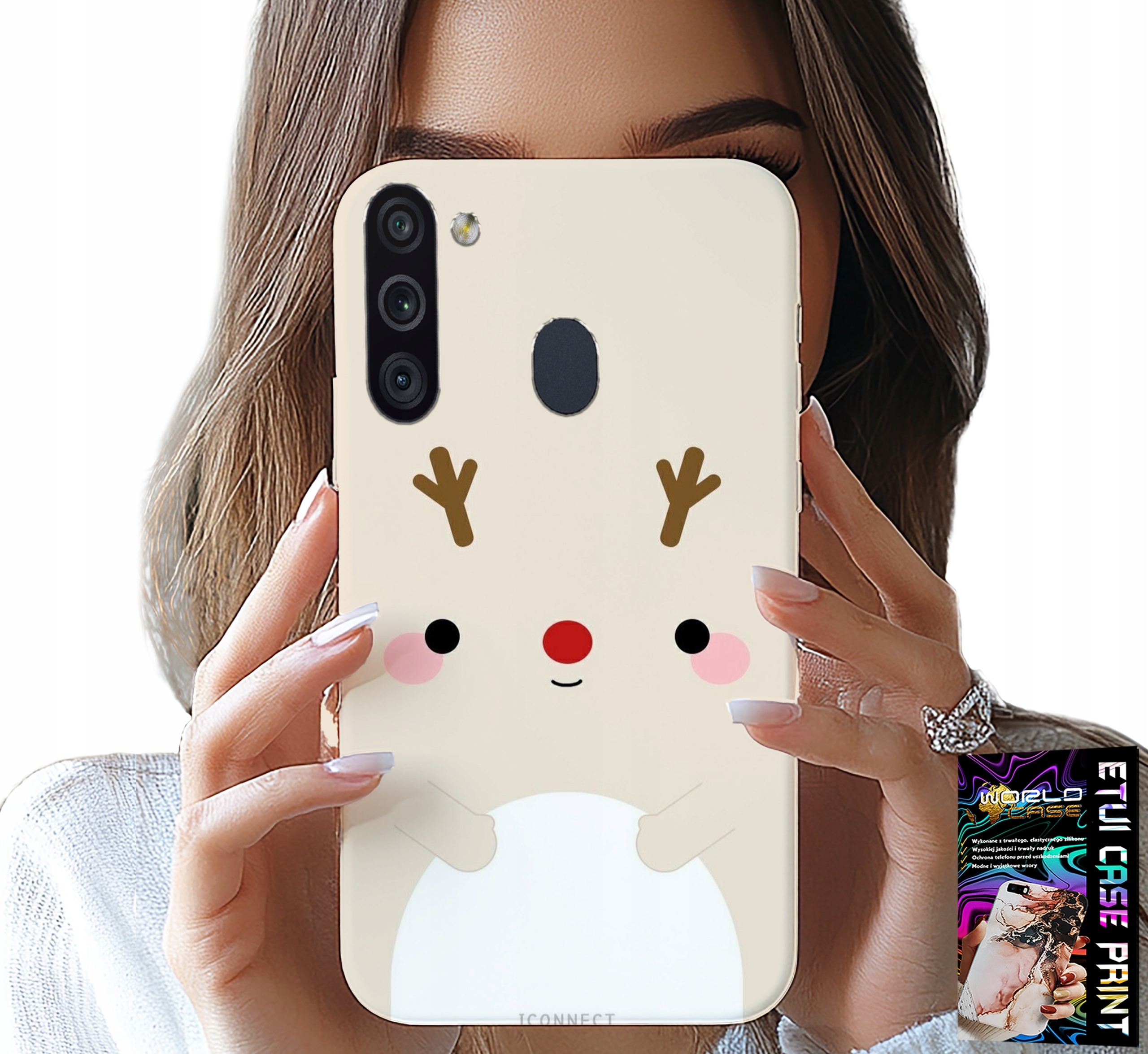 ETUI DO SAMSUNG GALAXY A21 - RENIFEREK, RENIFER, ŚWIĄTECZNE WZORY