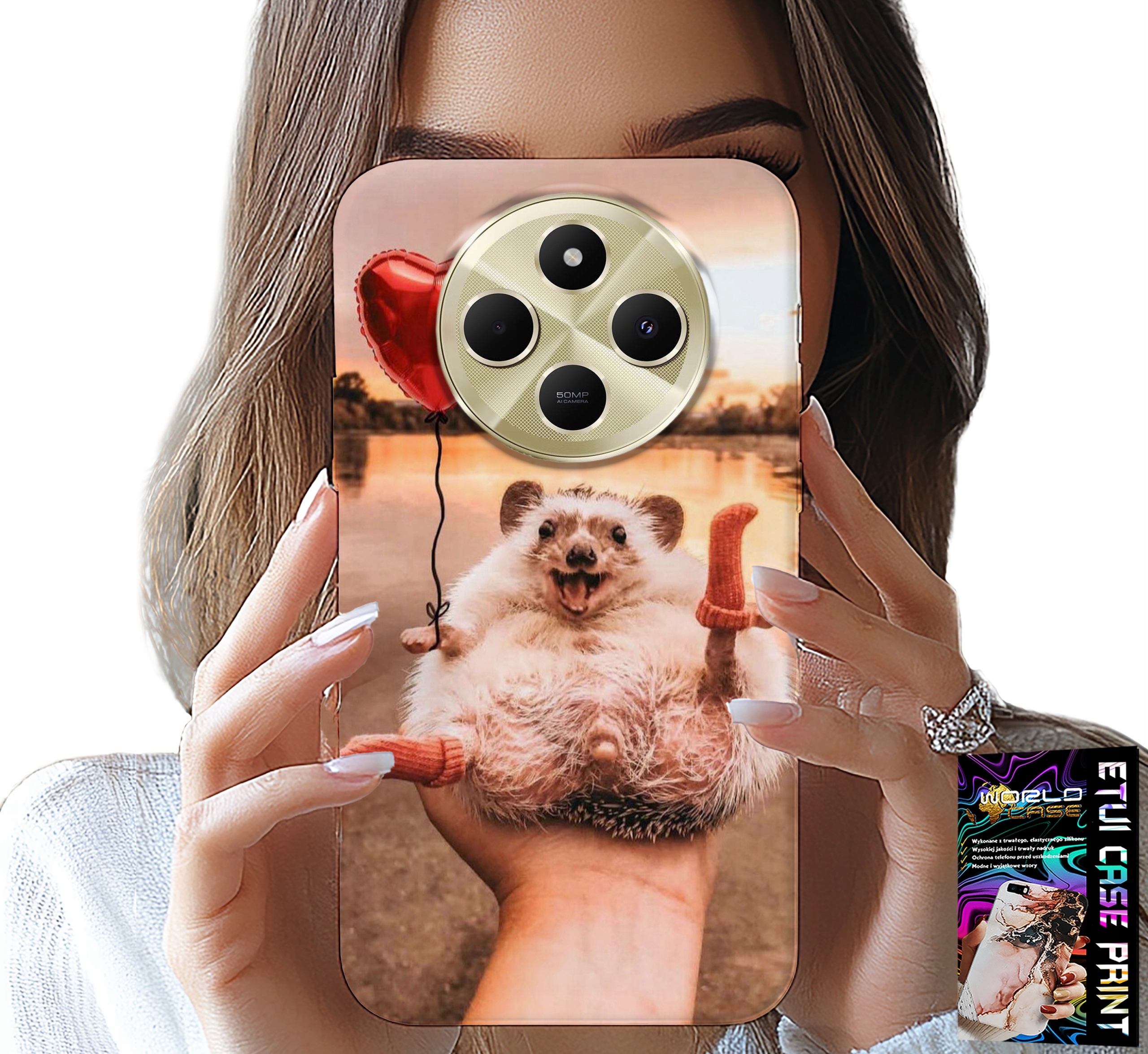 ETUI DO XIAOMI REDMI 14C 4G - Z NADRUKIEM SŁODKI JEŻYK PIGMEJSKI, CASE