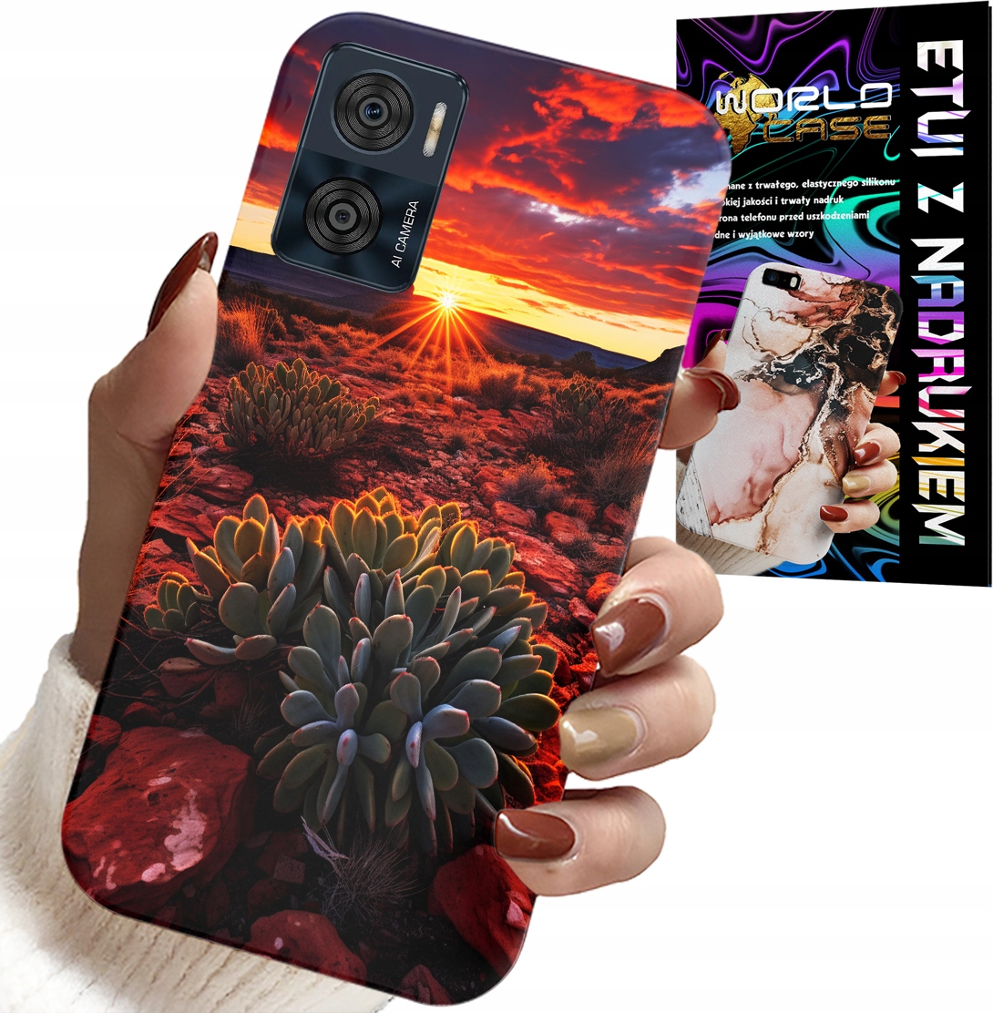 ETUI DO MOTOROLA MOTO E22 / E22I - MEKSYKAŃSKA PUSTYNIA WIDOKI CASE + SZKŁO