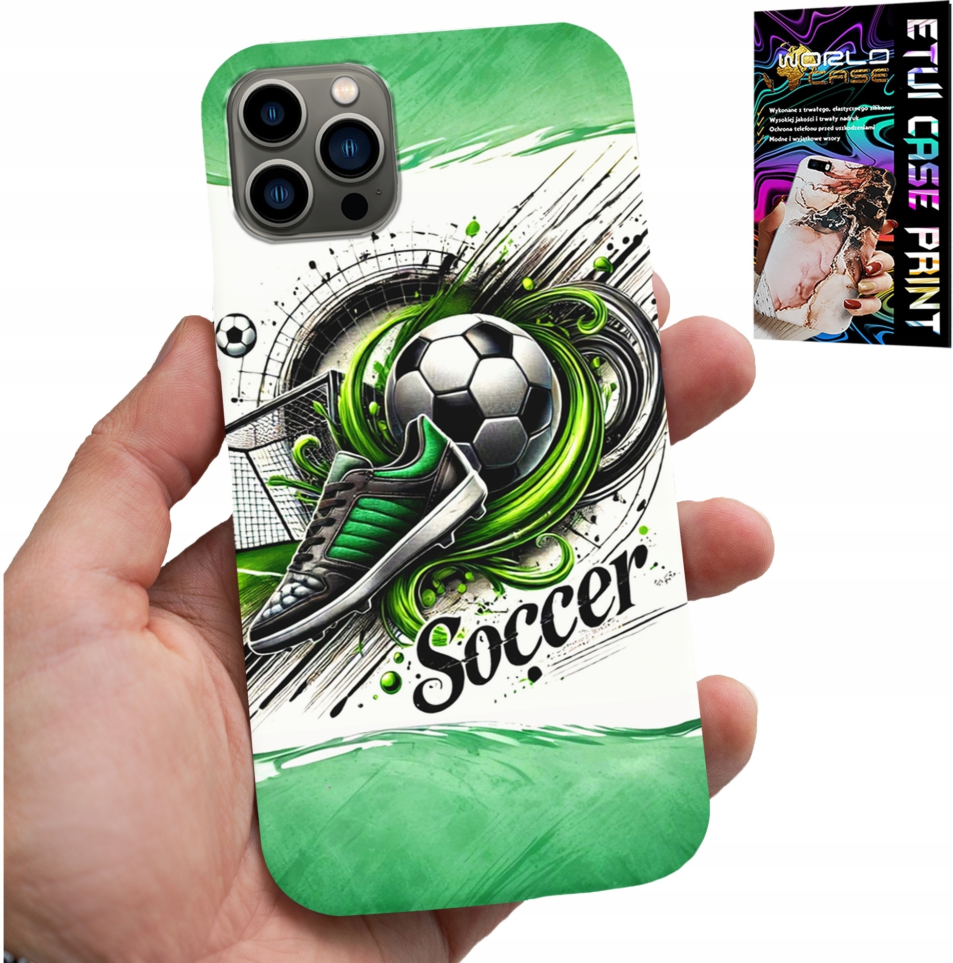 ETUI DO IPHONE 11 PRO MAX - PIŁKA NOŻNA, FOOTBALL PIŁKA CASE + SZKŁO