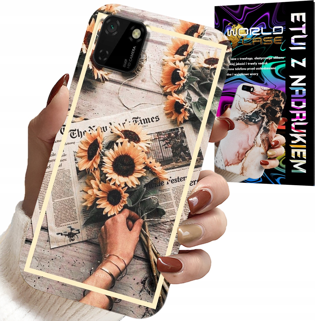 ETUI DO HUAWEI Y5P - KWIATISTY WZÓR SŁONECZNIK SŁONECZNIKI