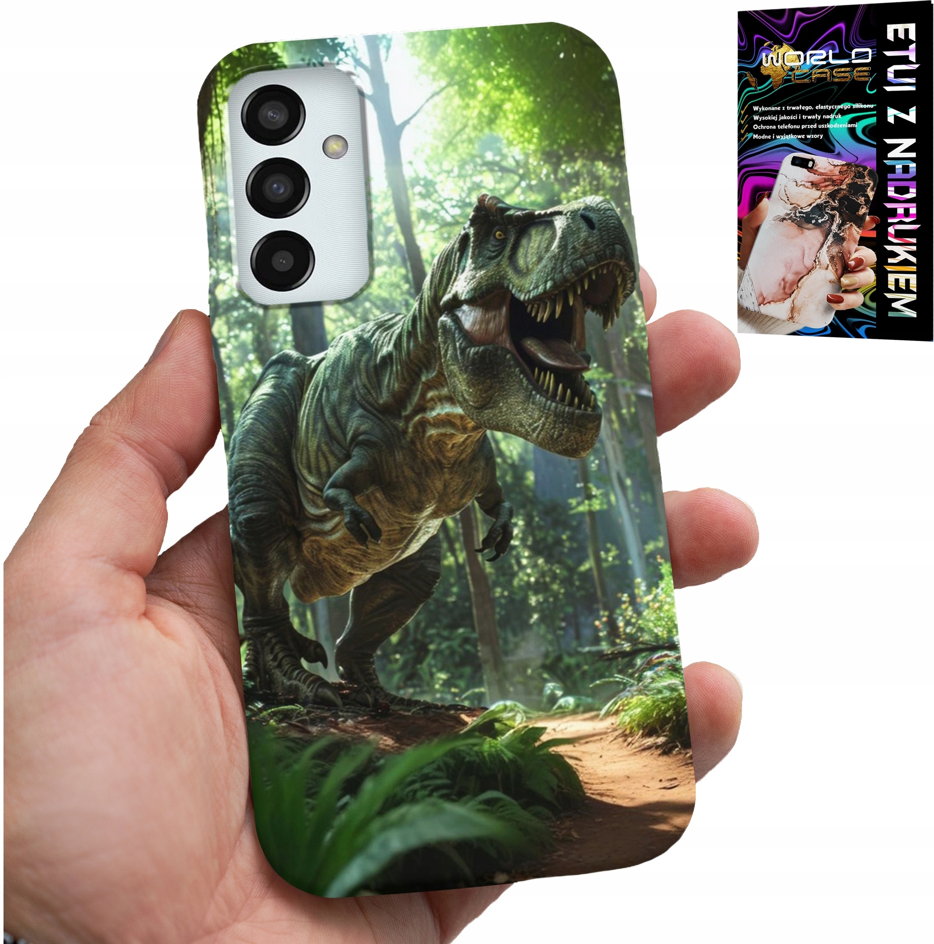 ETUI DO SAMSUNG GALAXY M23 - DINO DINOZAUR TYRANOZAUR CASE + SZKŁO