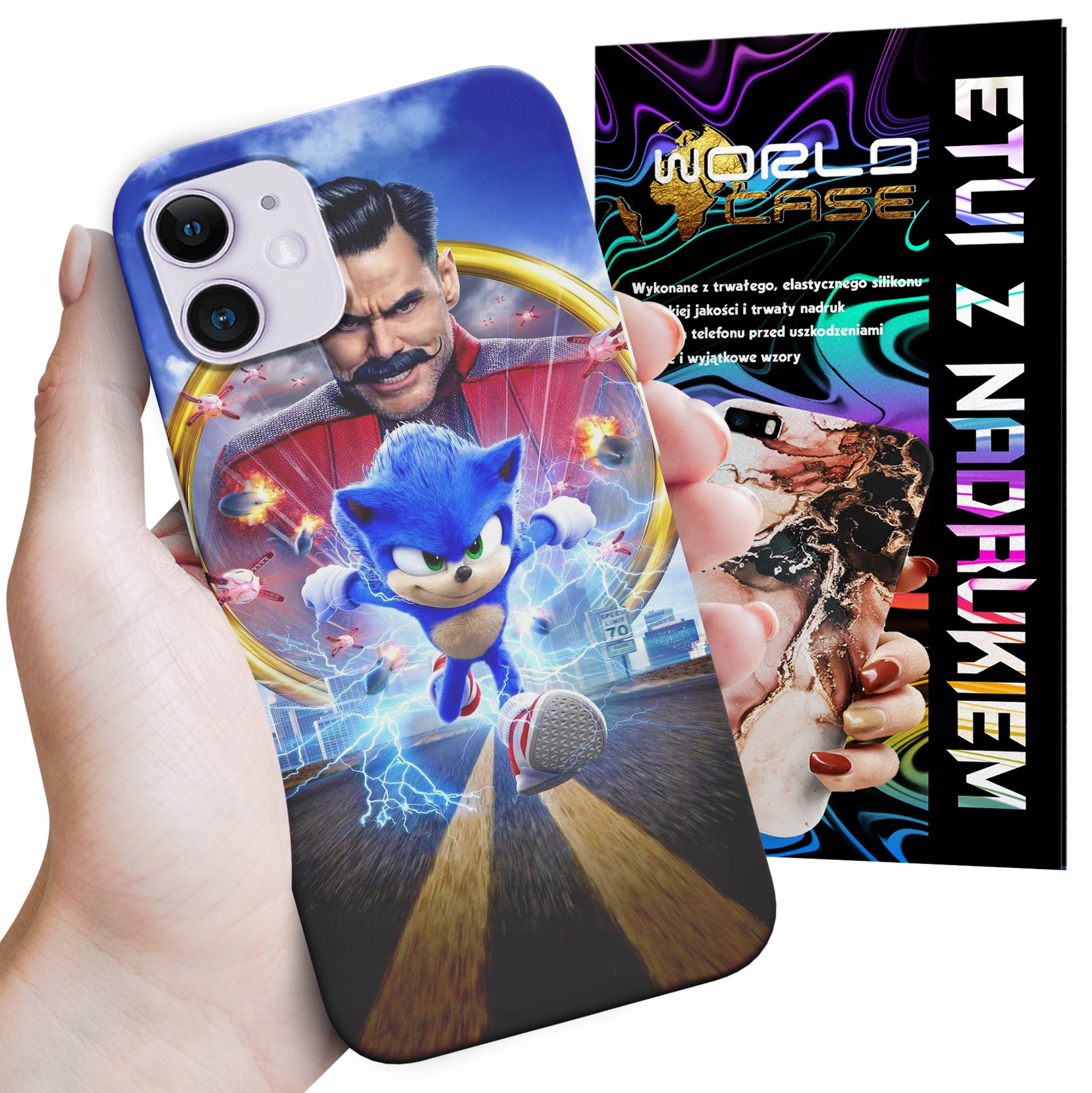 ETUI CASE DO IPHONE 12 - SONIC SONIK WZORY Z BAJEK MARIO PLECKI