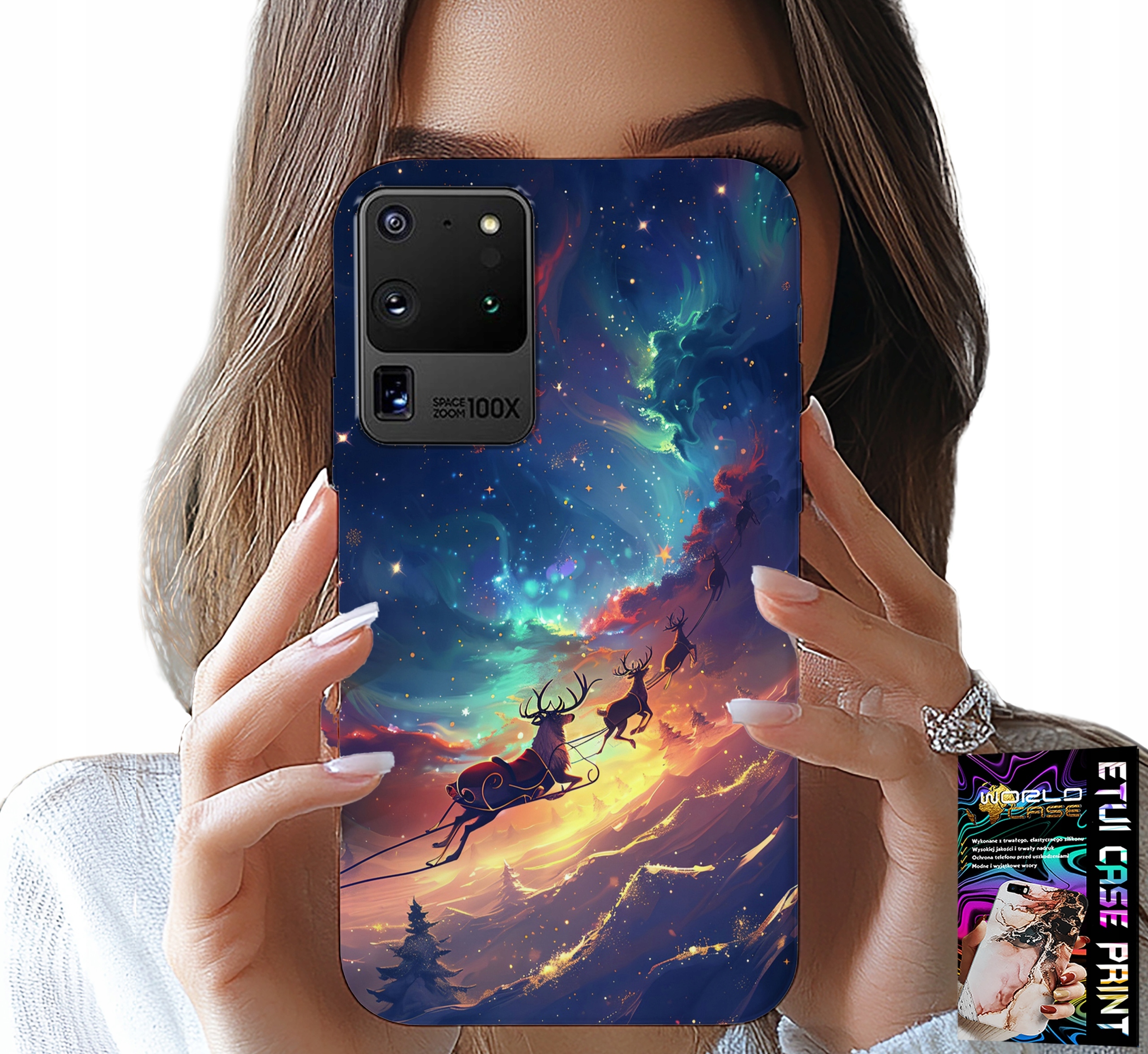 ETUI DO SAMSUNG GALAXY S20 Ultra - RENIFEREK SŁODKI RENIFER ŚWIĄTECZNY WZÓR