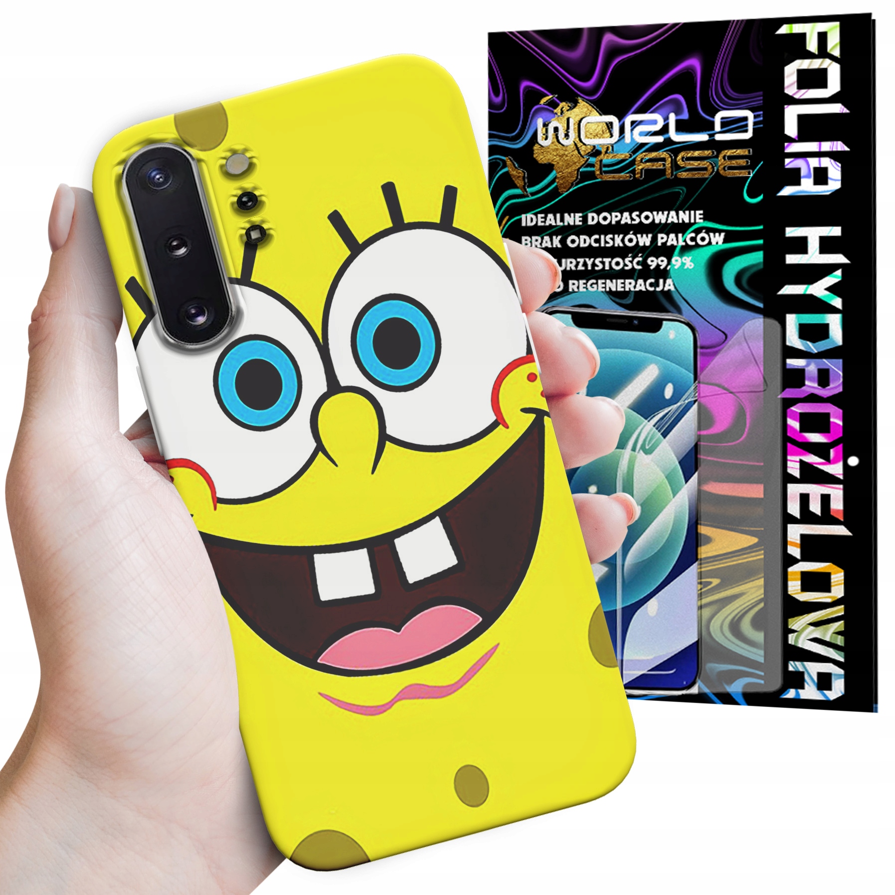 ETUI CASE DO SAMSUNG NOTE 10 PLUS . A81 - SPONGEBOB BAJKI GRY WYBÓR + FOLIA