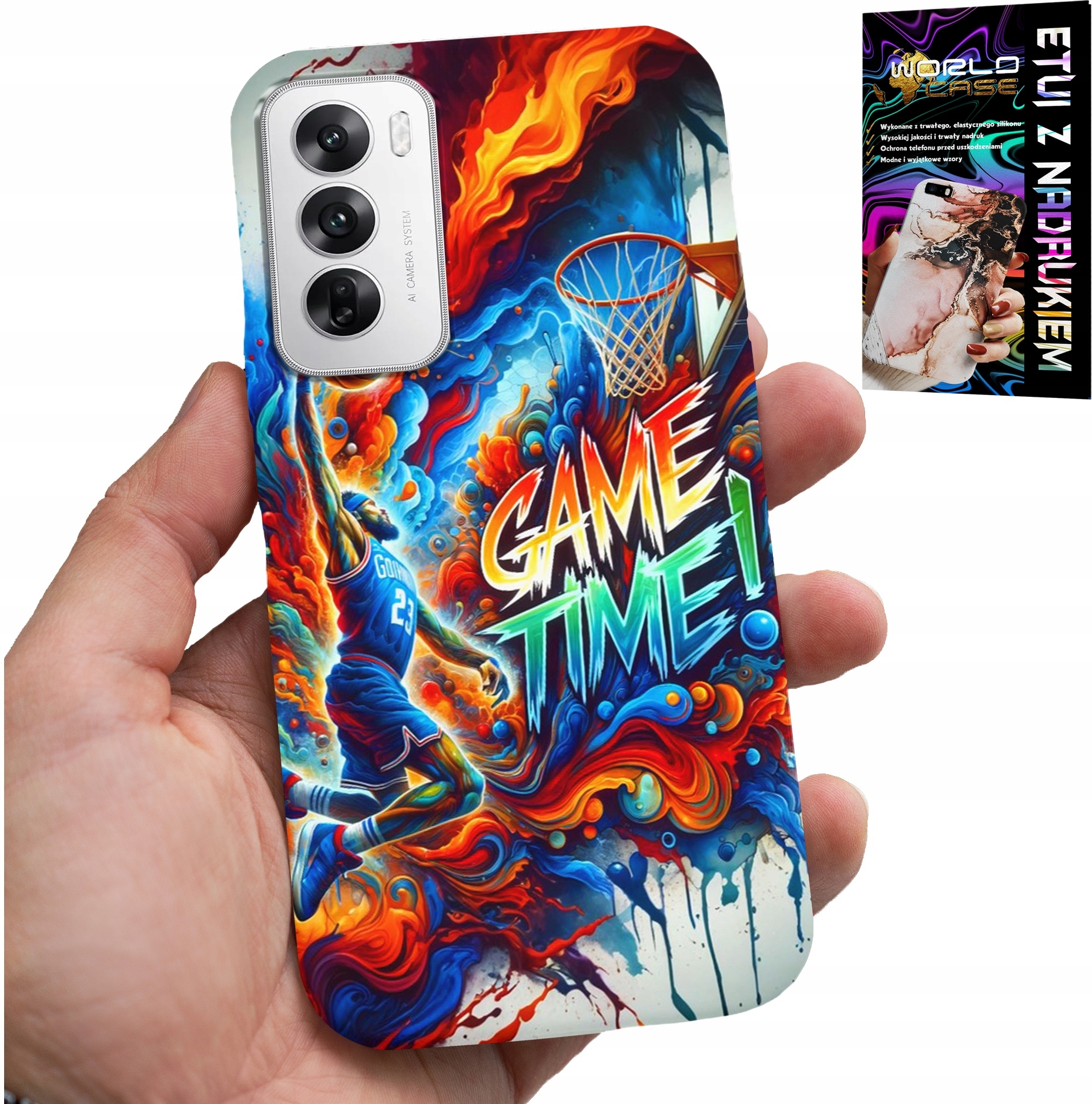 ETUI DO OPPO RENO12 5G - KOSZYKÓWKA NBA GAME TIME, CASE + FOLIA