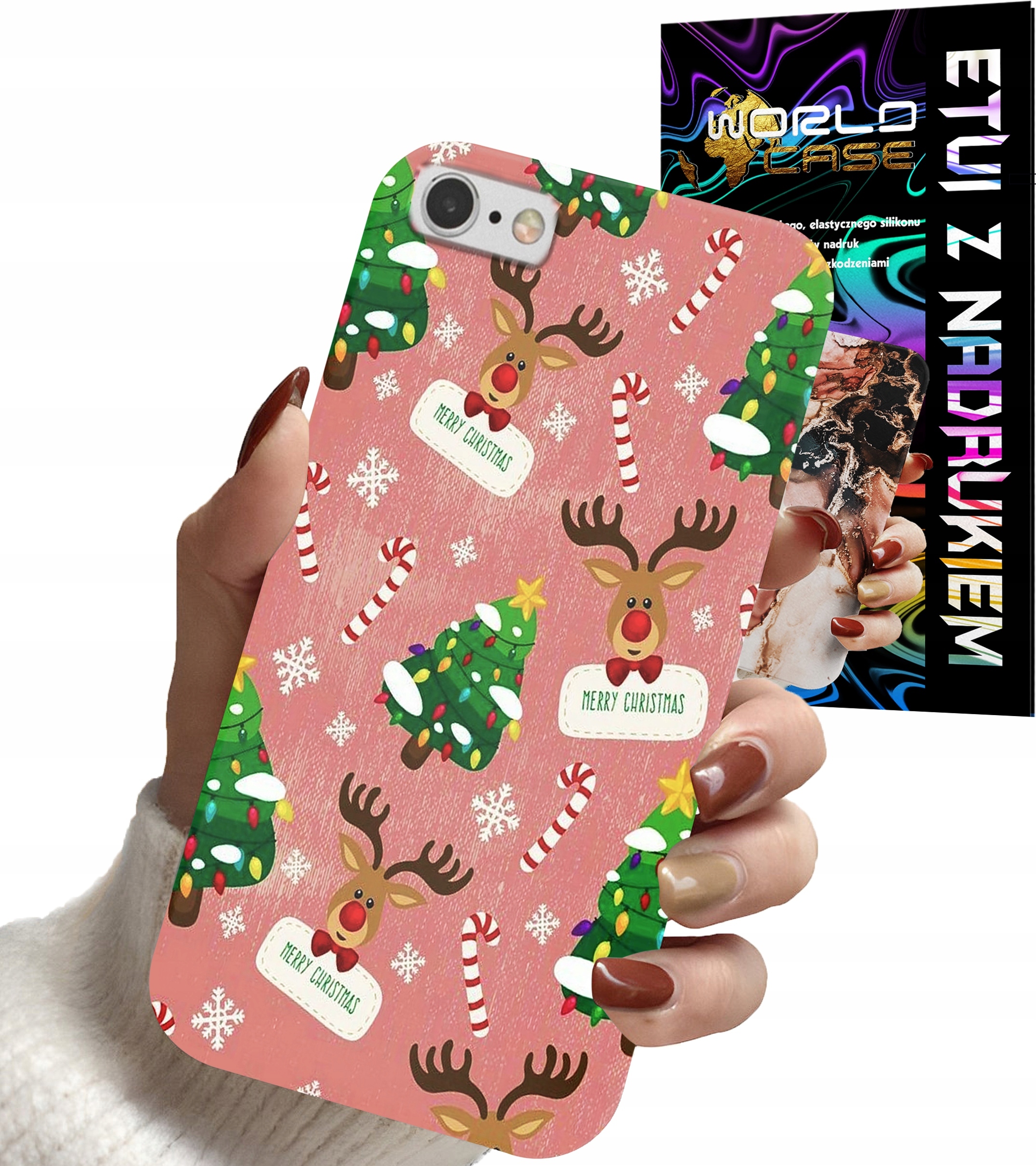 ETUI CASE DO IPHONE 6 PLUS - ŚWIĄTECZNE WZORY NA ŚWIĘTA RENIFER CHOINKA