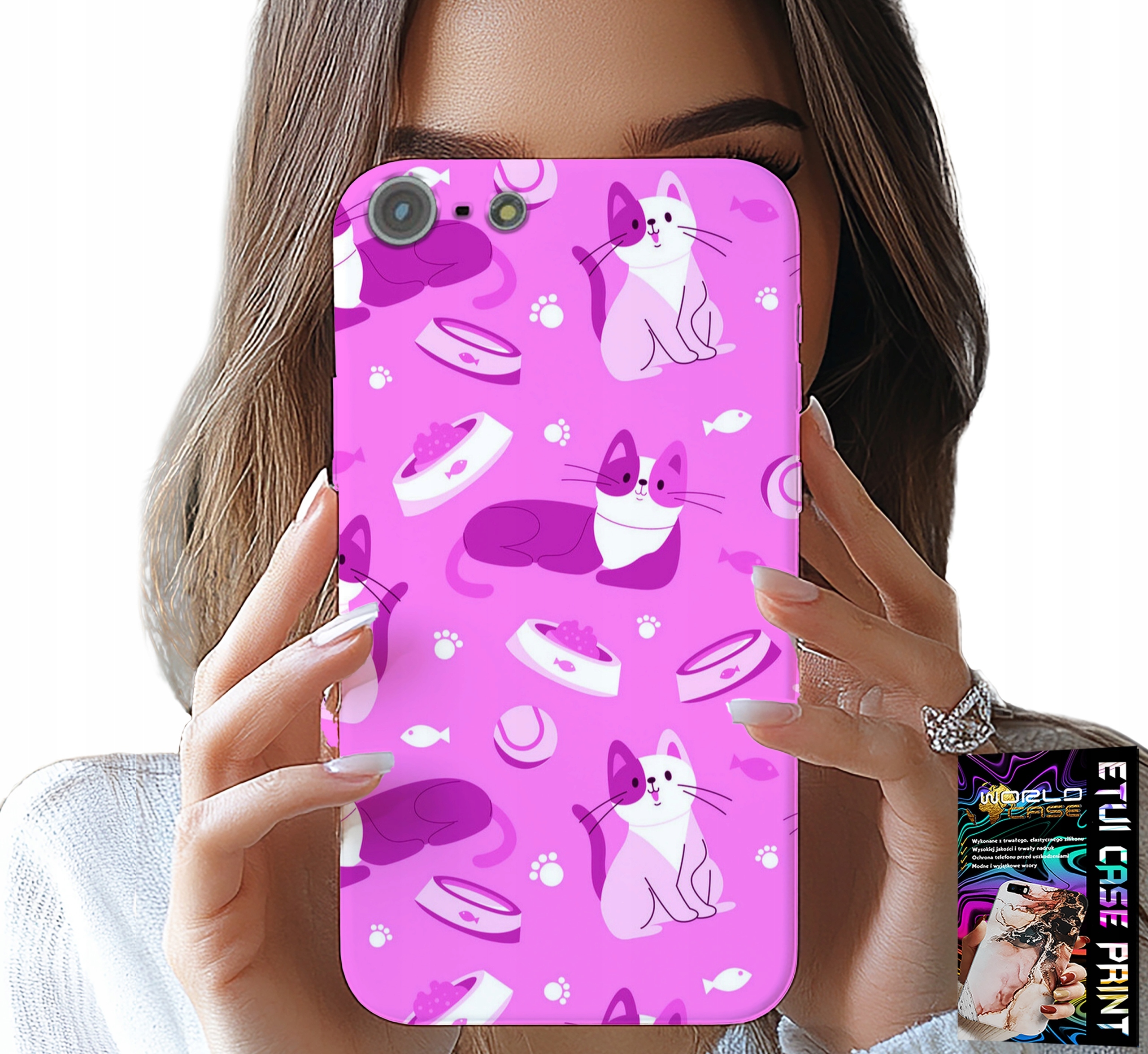 ETUI DO IPHONE 5 / 5S / 5C - LOVE CAT, WZORY Z KOTAMI KOTY, POKROWIEC