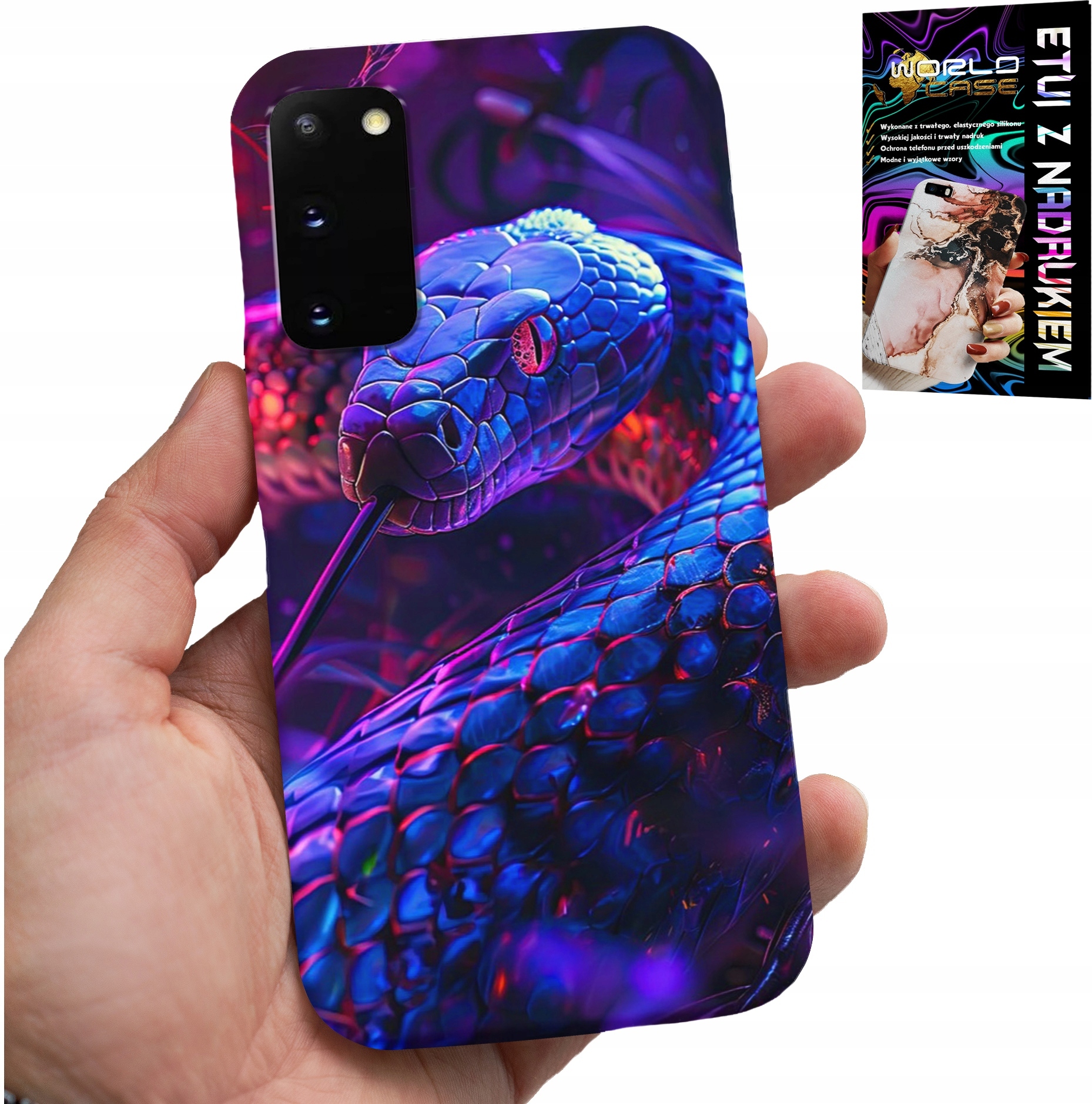 ETUI DO SAMSUNG GALAXY S20 - WĄŻ KOBRA GRZECHOTNIK GADY CASE + FOLIA