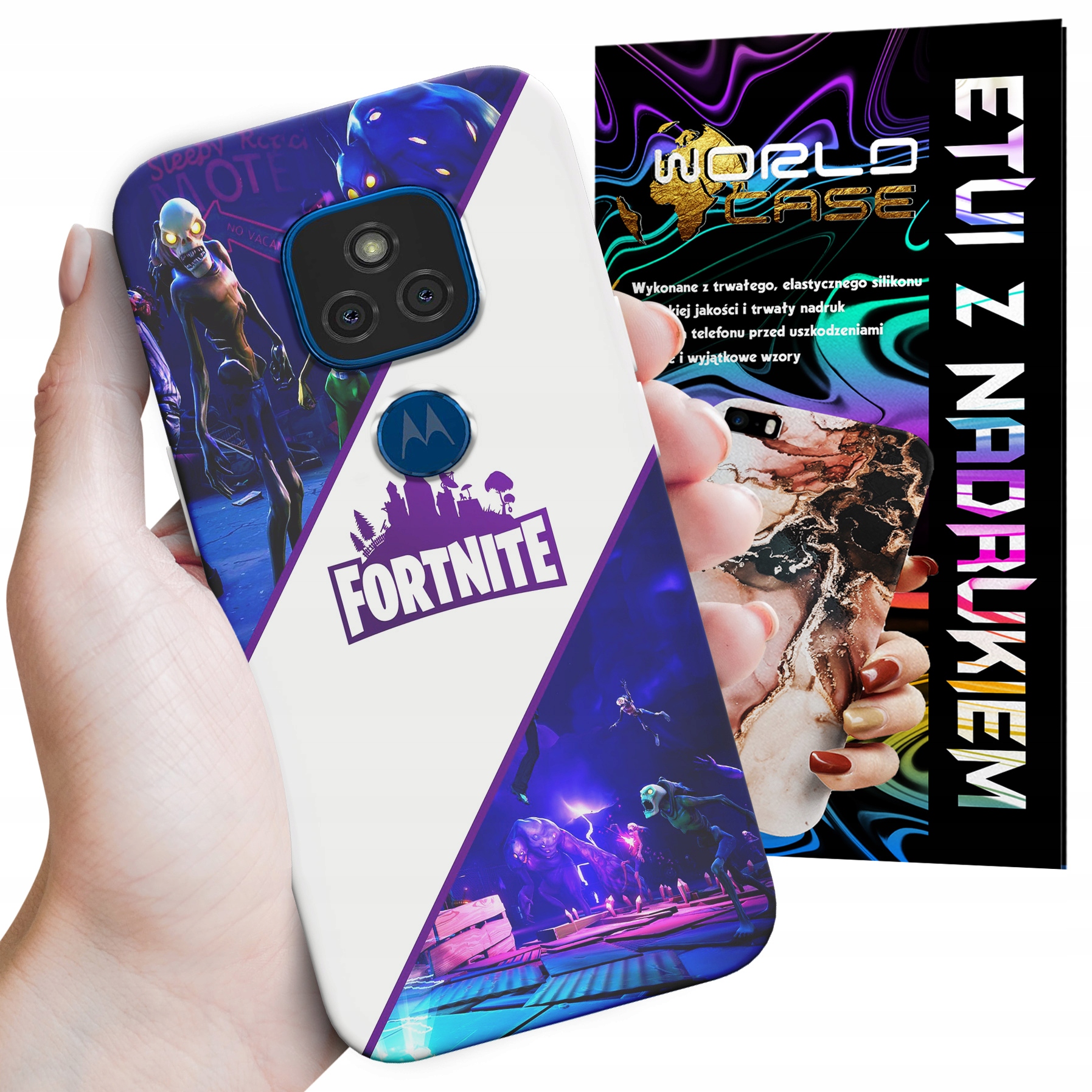 ETUI CASE DO MOTOROLA G9 Play G9 E7 PLUS - FORTNITE DZIECIĘCE WZORY Z GIER