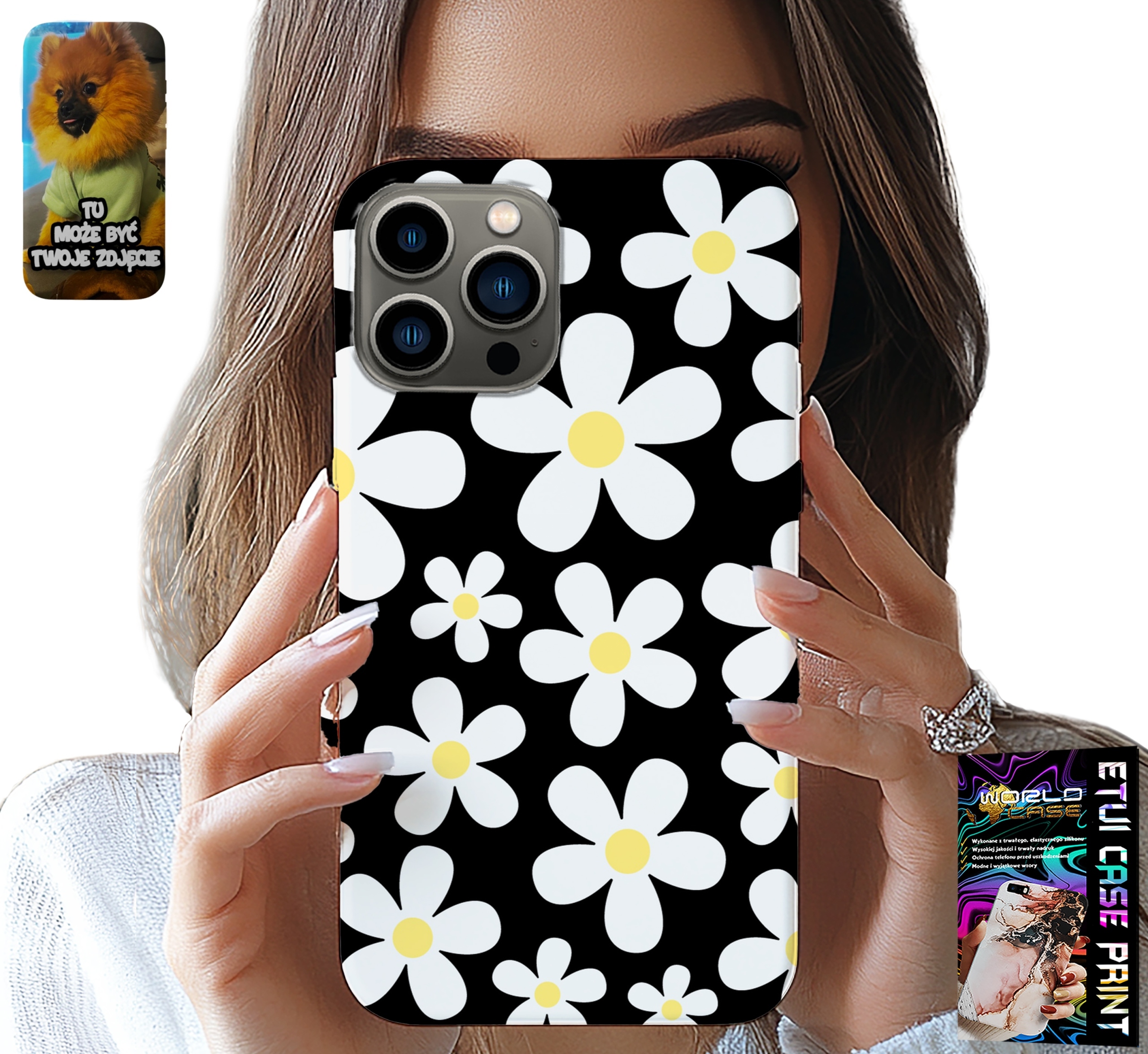 ETUI DO IPHONE 13 PRO - STOKROTKA, STOKROTKI, KWIATKI, PLECKI