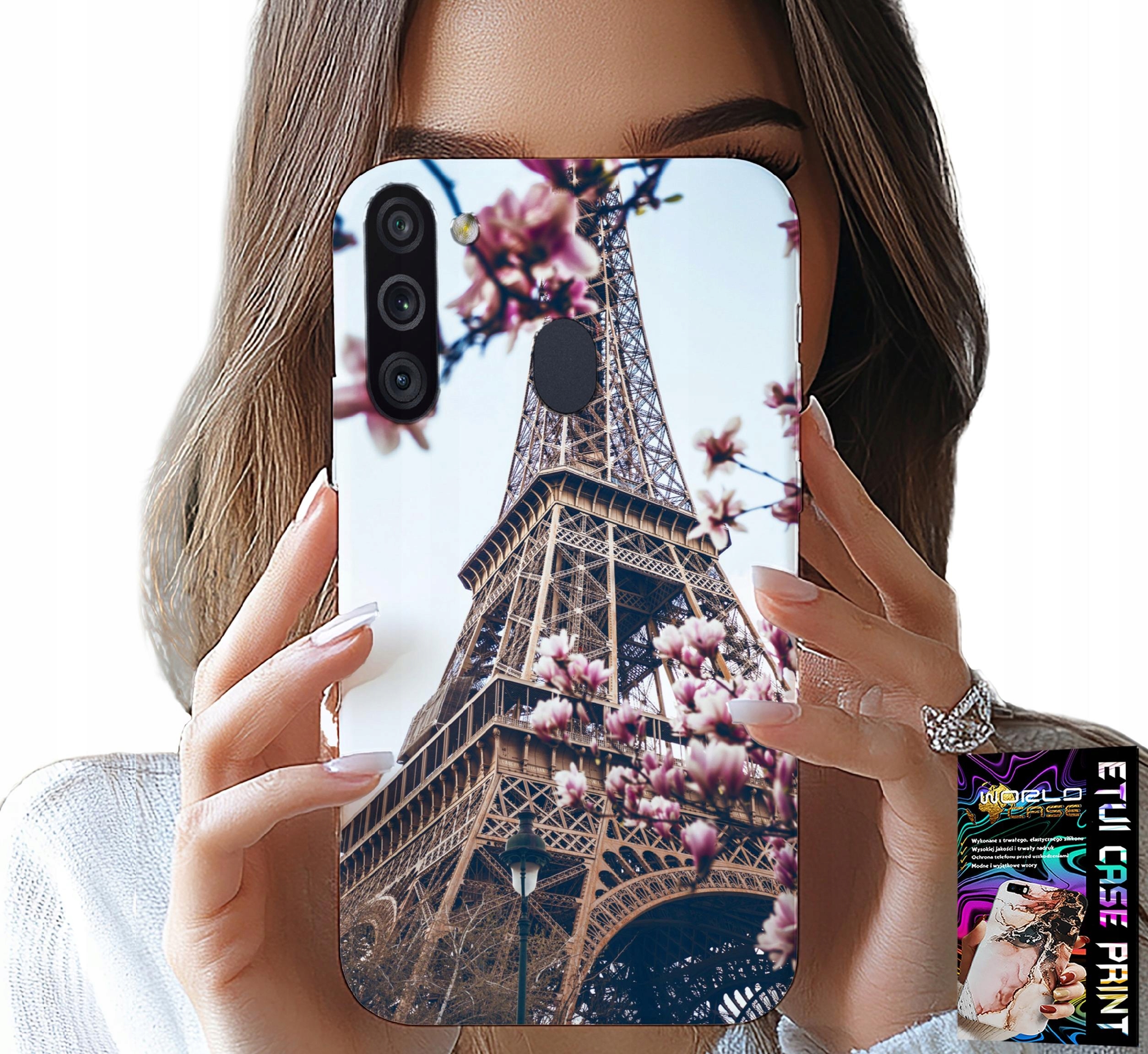 ETUI DO SAMSUNG GALAXY A21 - PARYŻ WIEŻA EIFFLA PIĘKNE MIEJSCA PLECKI