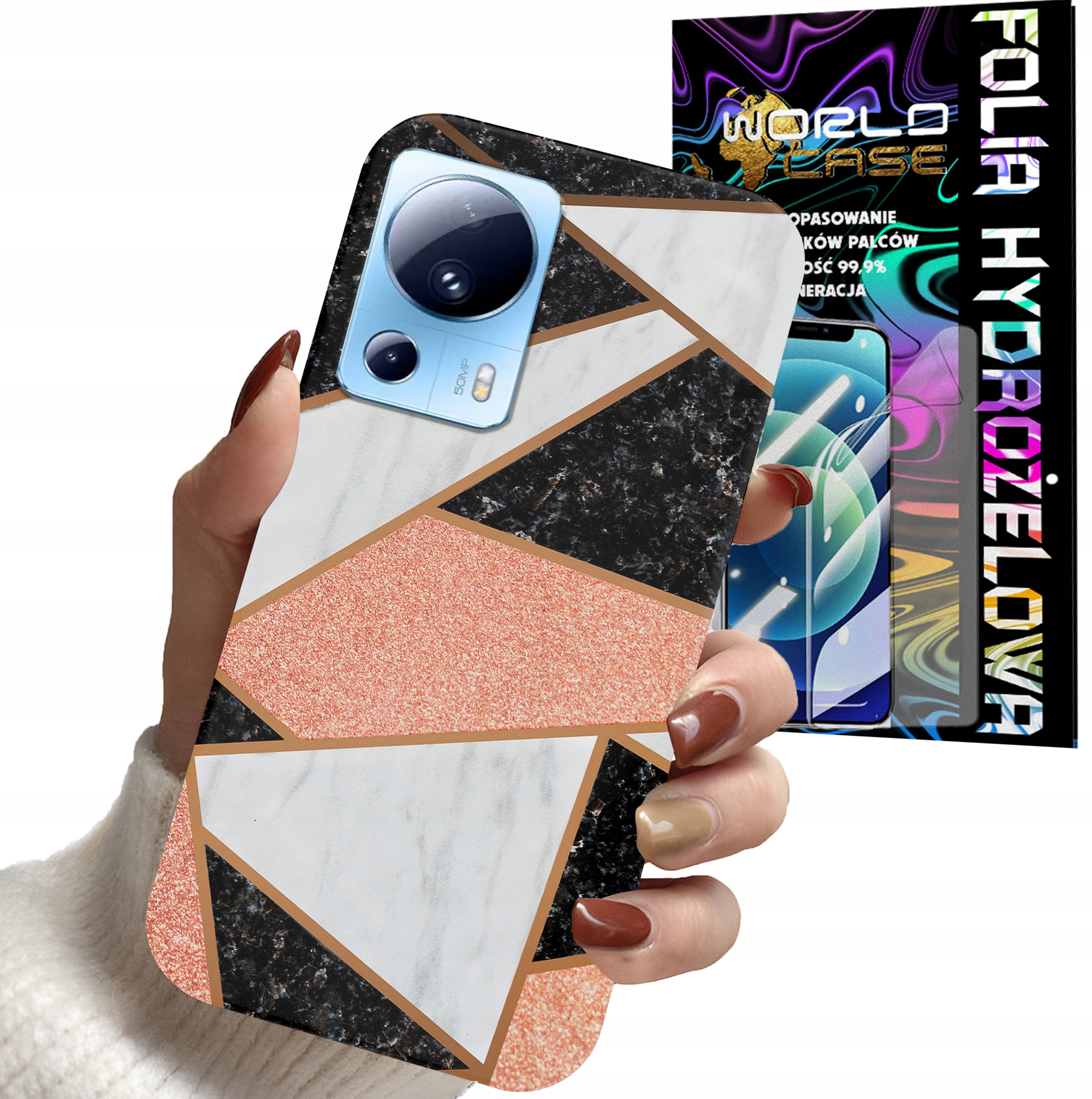 ETUI CASE DO XIAOMI 13 LITE - GEOMETRYCZNE WZORY DLA KOBIET PLECKI + FOLIA