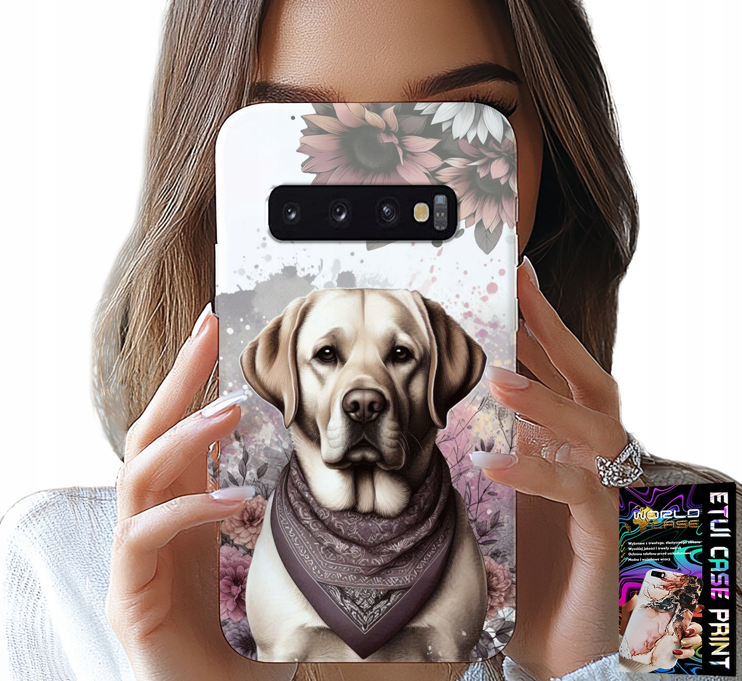 ETUI DO SAMSUNG GALAXY S10 - PIESEK PIESKI HUSKY PSIE WZORY + FOLIA