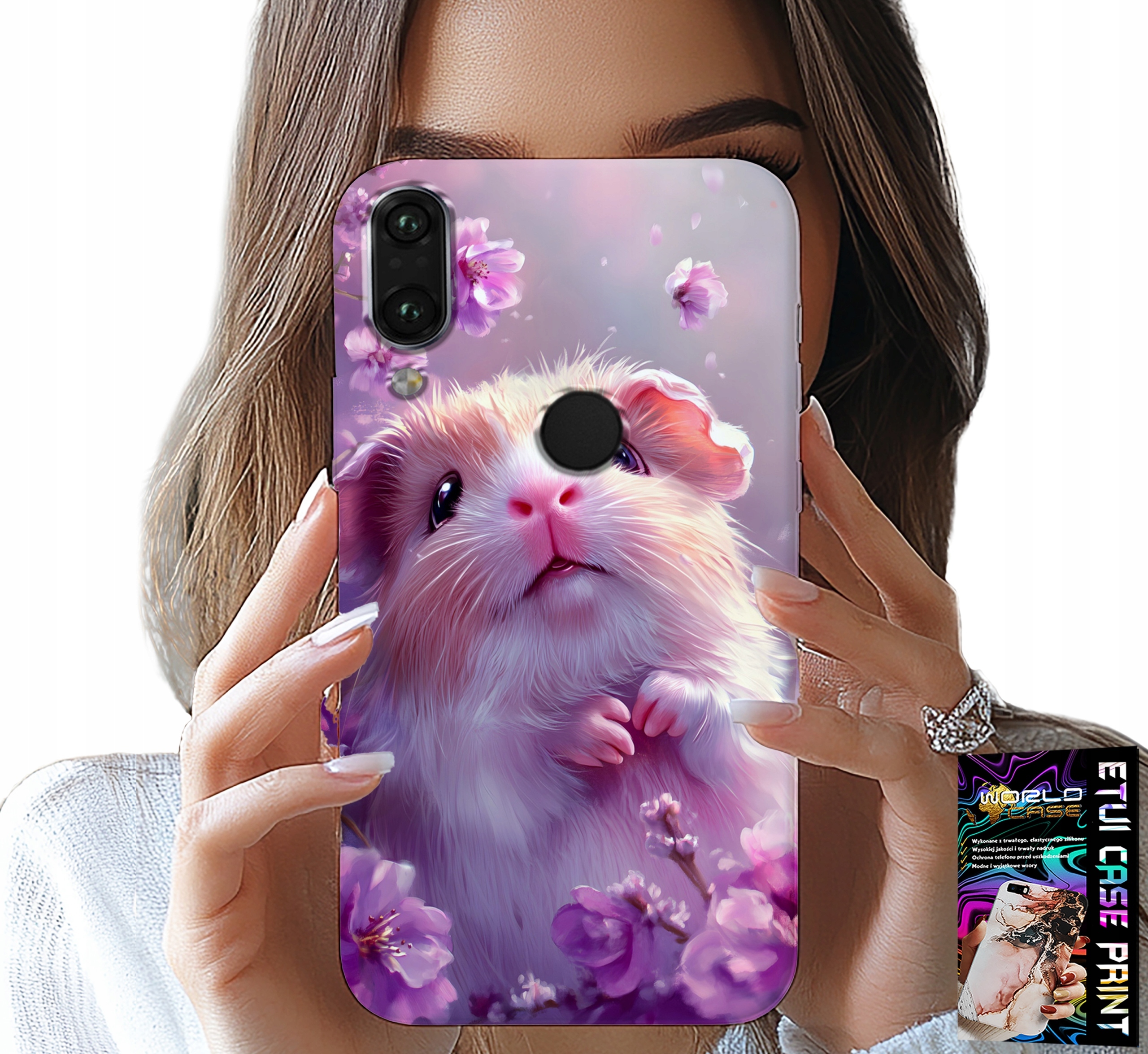 ETUI DO HUAWEI Y7 2019 - SŁODKI CHOMIK, GRYZONIE WZORY DLA DZIECI