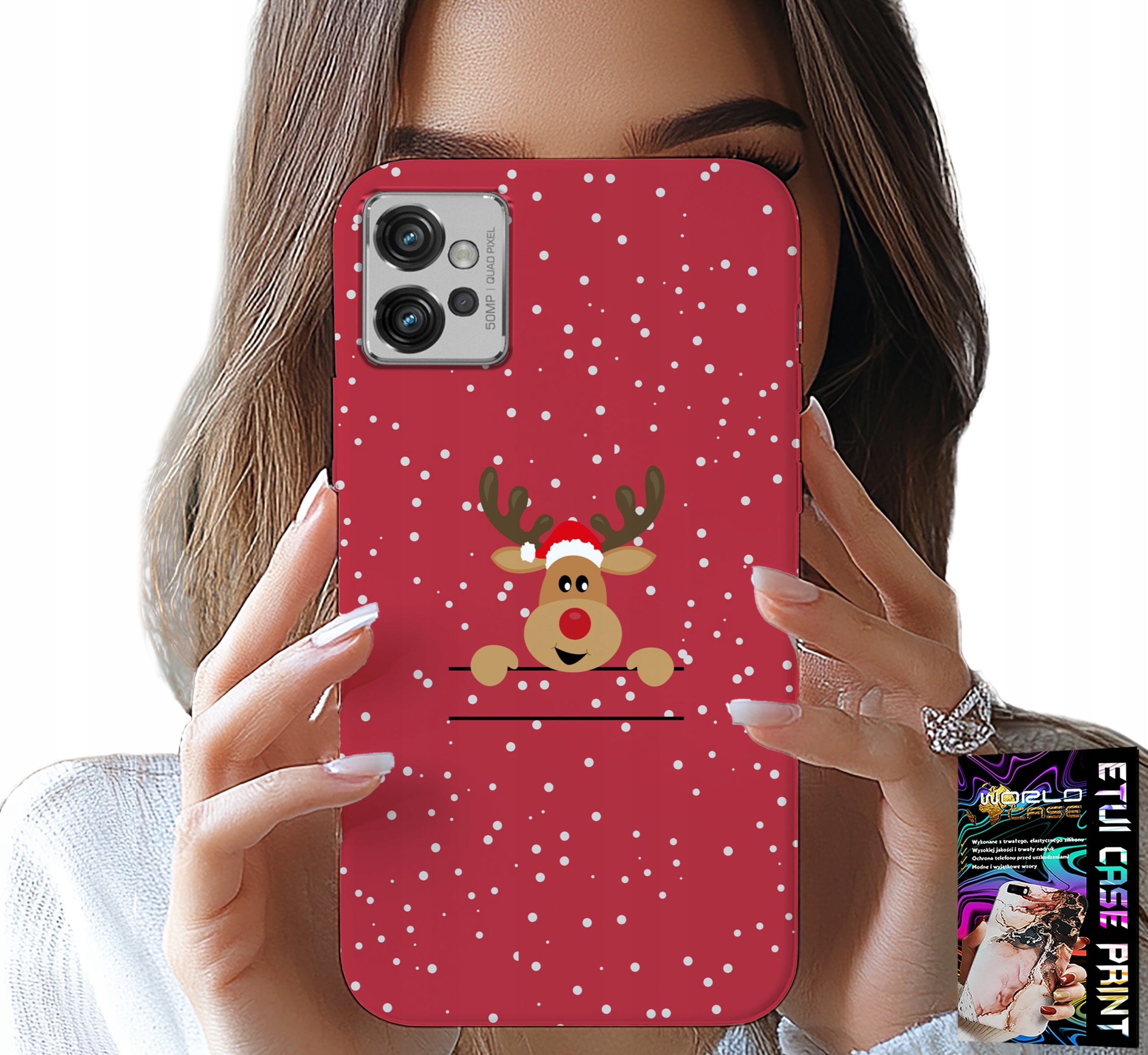 ETUI DO MOTOROLA G32 - ŚWIĄTECZNY RENIFER MIKOŁAJ ŚWIĘTA +FOLIA