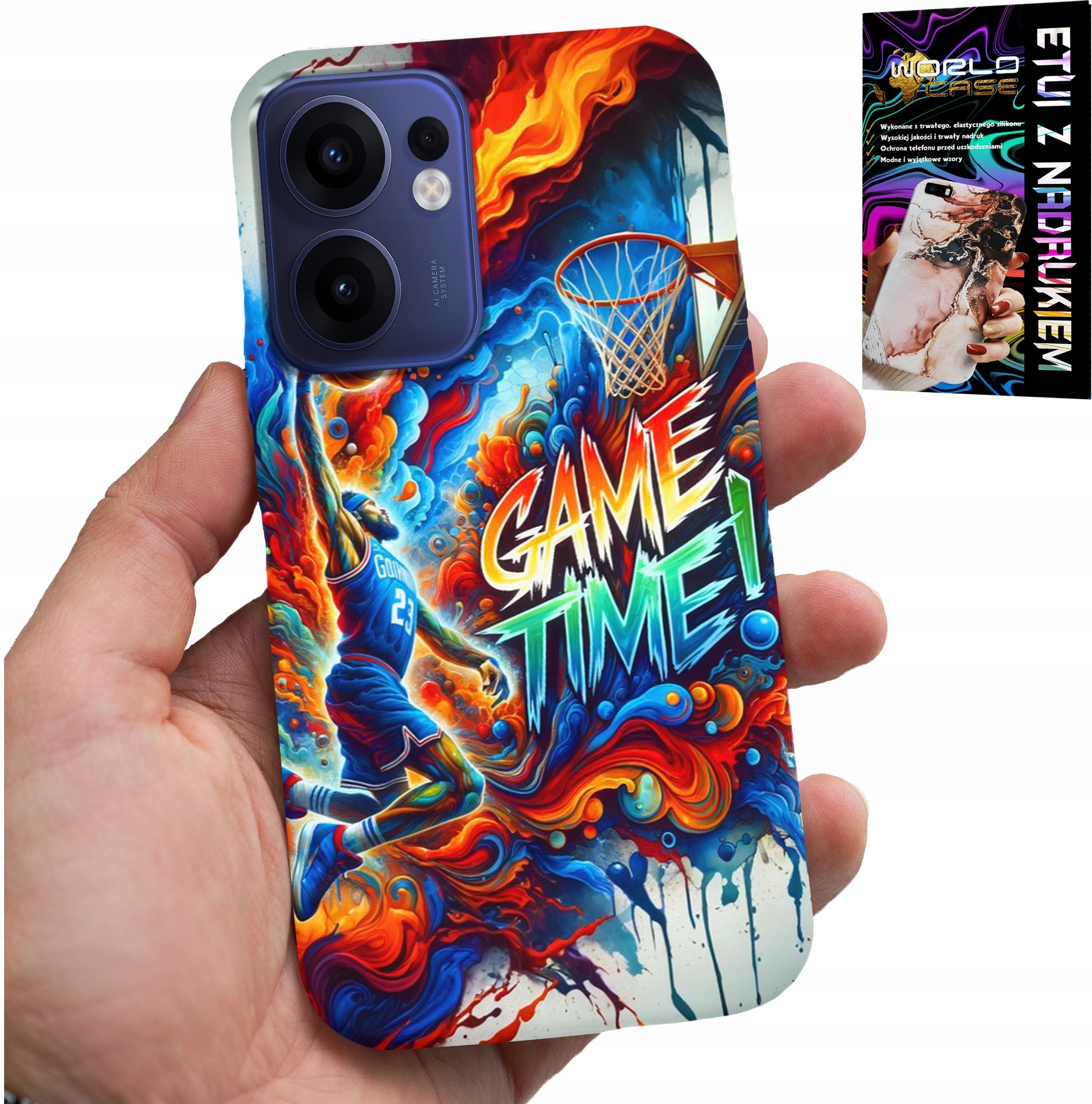 ETUI DO OPPO FIND X5 LITE - KOSZYKÓWKA NBA GAME TIME, CASE + SZKŁO