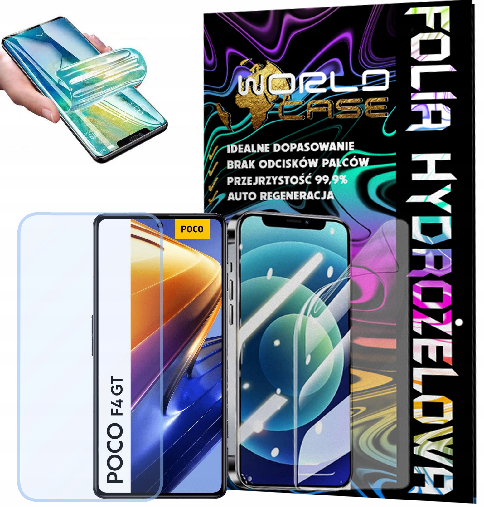 FOLIA HYDROŻELOWA OCHRONNA DO POCO F4 GT NA EKRAN MOCNA WYTRZYMAŁA