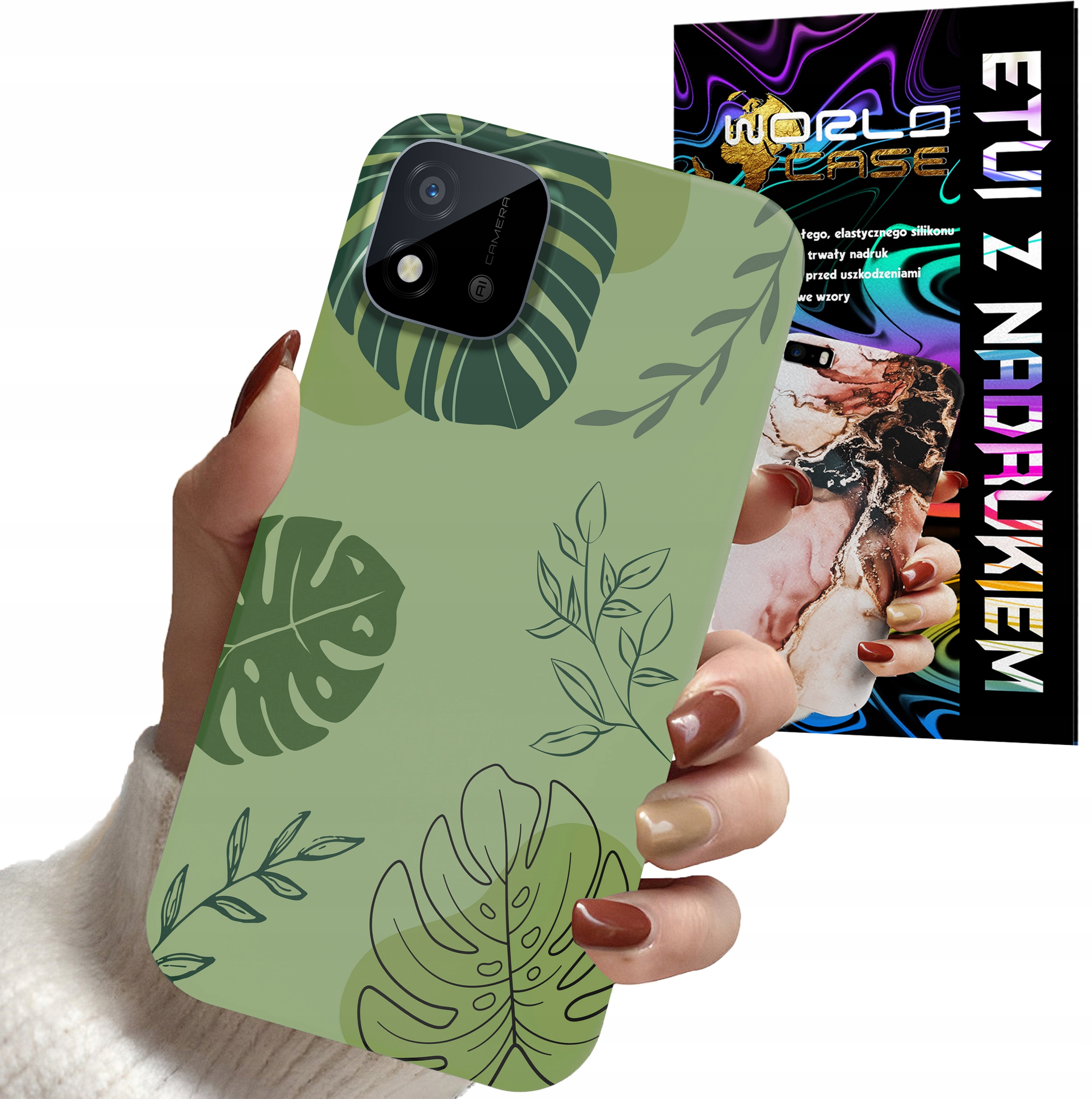 ETUI CASE DO REALME C11 2021 - LIŚCIE WZORY DLA KOBIET KWIATY RÓŻE