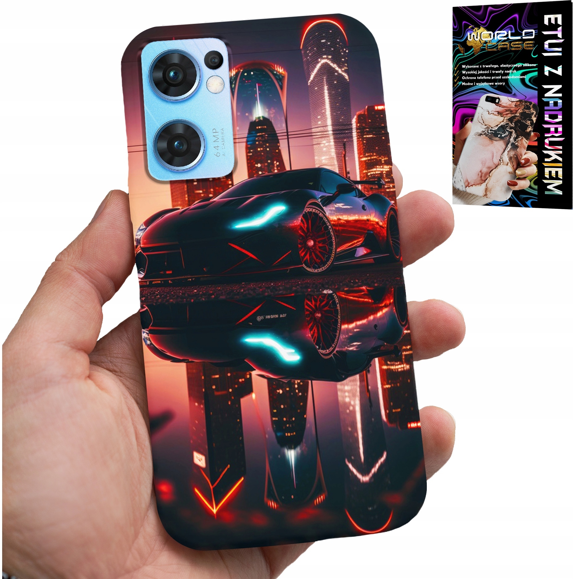 ETUI DO OPPO RENO7 5G - SAMOCHODY FAN, WZORY DLA MĘŻCZYZN +FOLIA