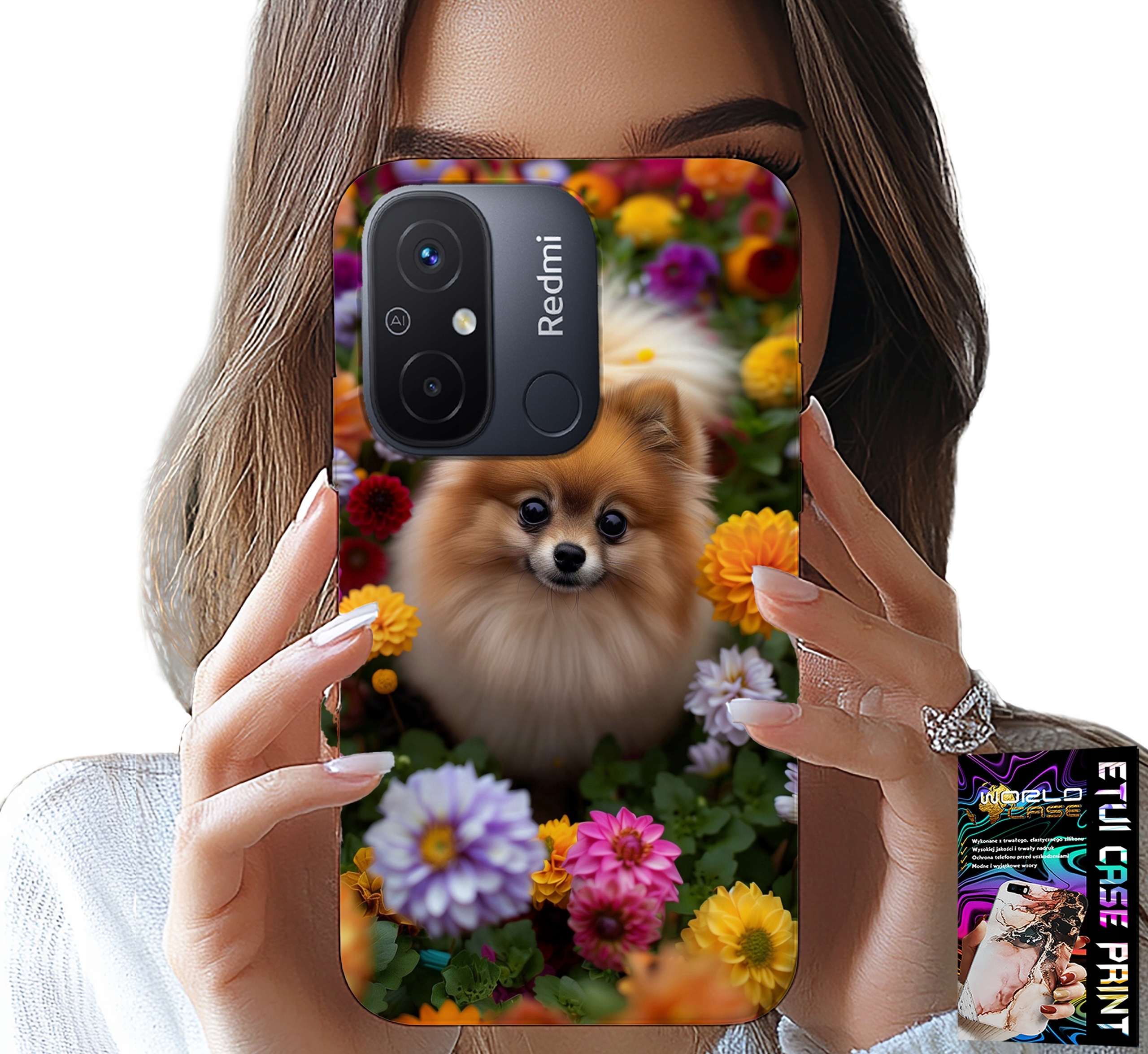 ETUI DO XIAOMI REDMI 12C - SŁODKI PIESEK, POMERANIAN CASE + SZKŁO
