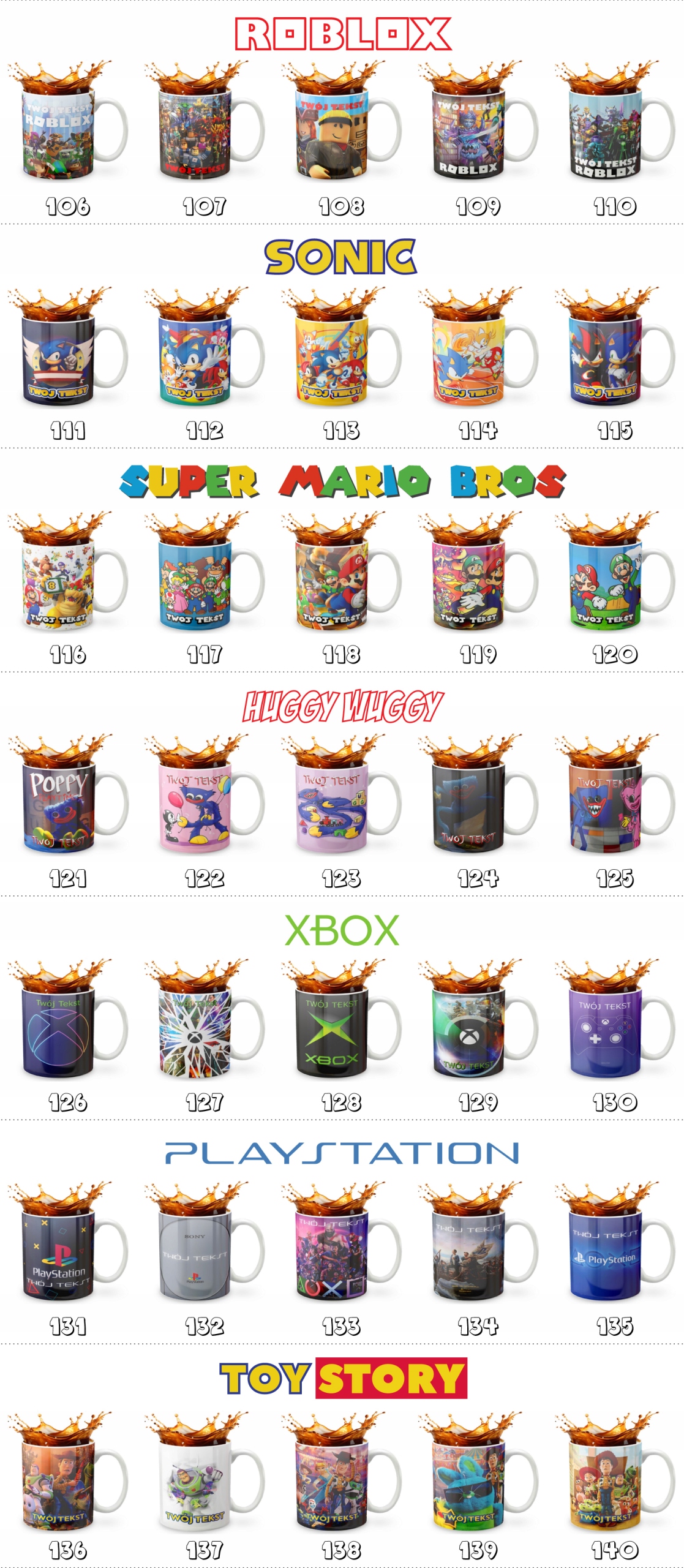 KUBEK 330ml GRAFIKA PREZENT ŚWIĘTA WZÓR - KPOP BLACKPINK BTS GOT7 + IMIĘ