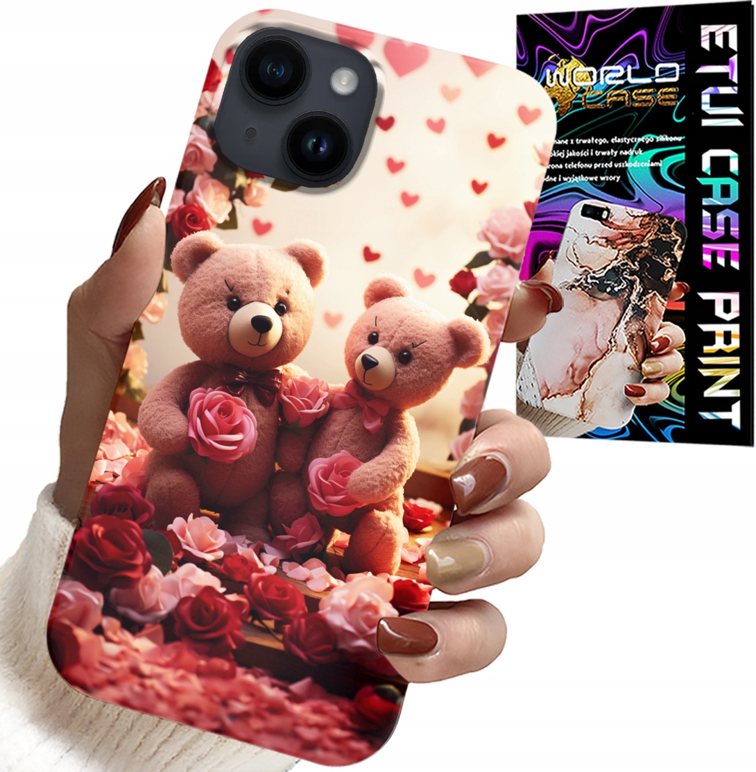 ETUI DO IPHONE 15 PLUS - MISIE, LOVE YOU, SERCA WIELE WZORÓW CASE