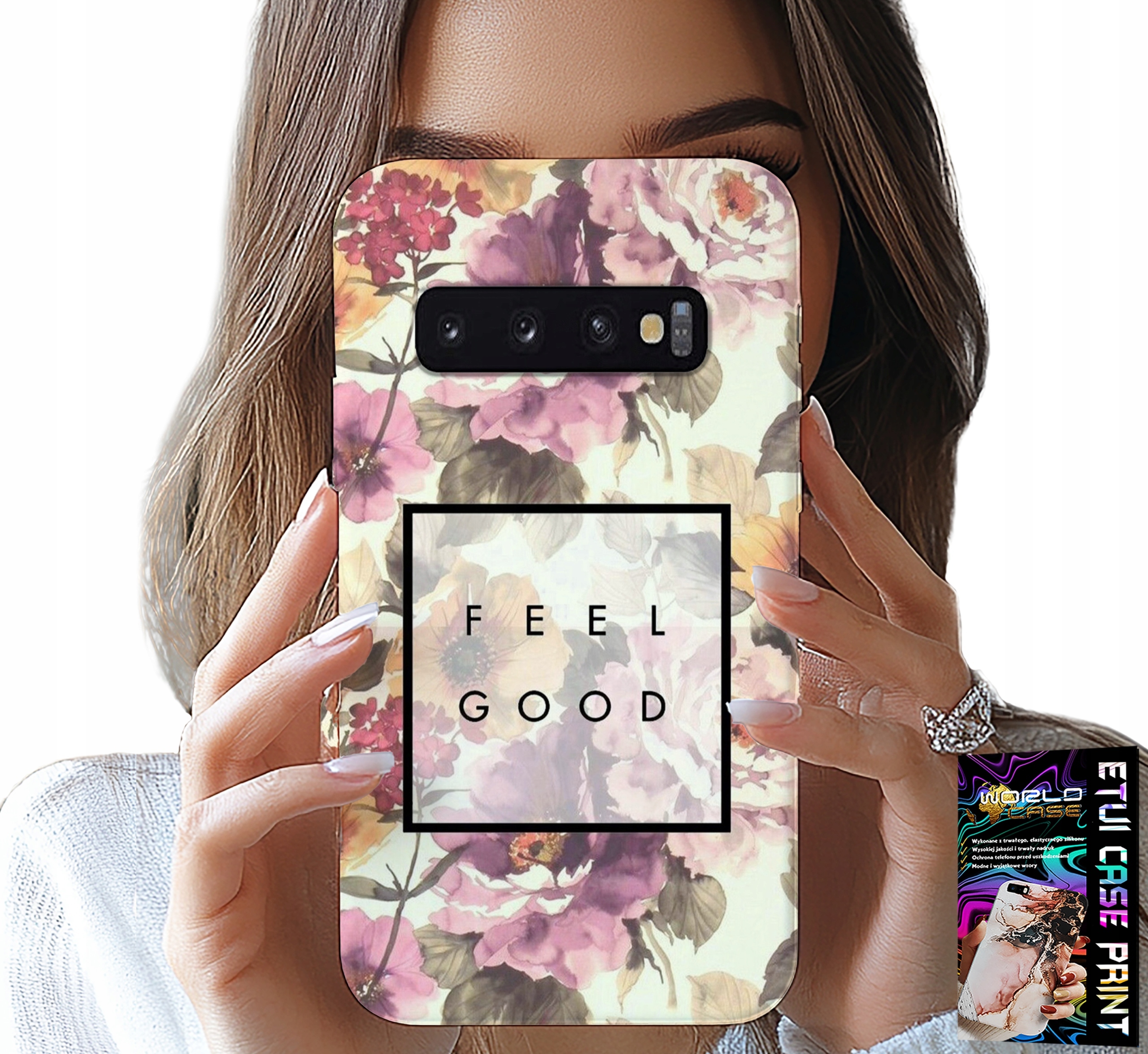 ETUI DO SAMSUNG GALAXY S10 PLUS - KWIATISTY WZÓR, MODNE DAMSKIE + FOLIA