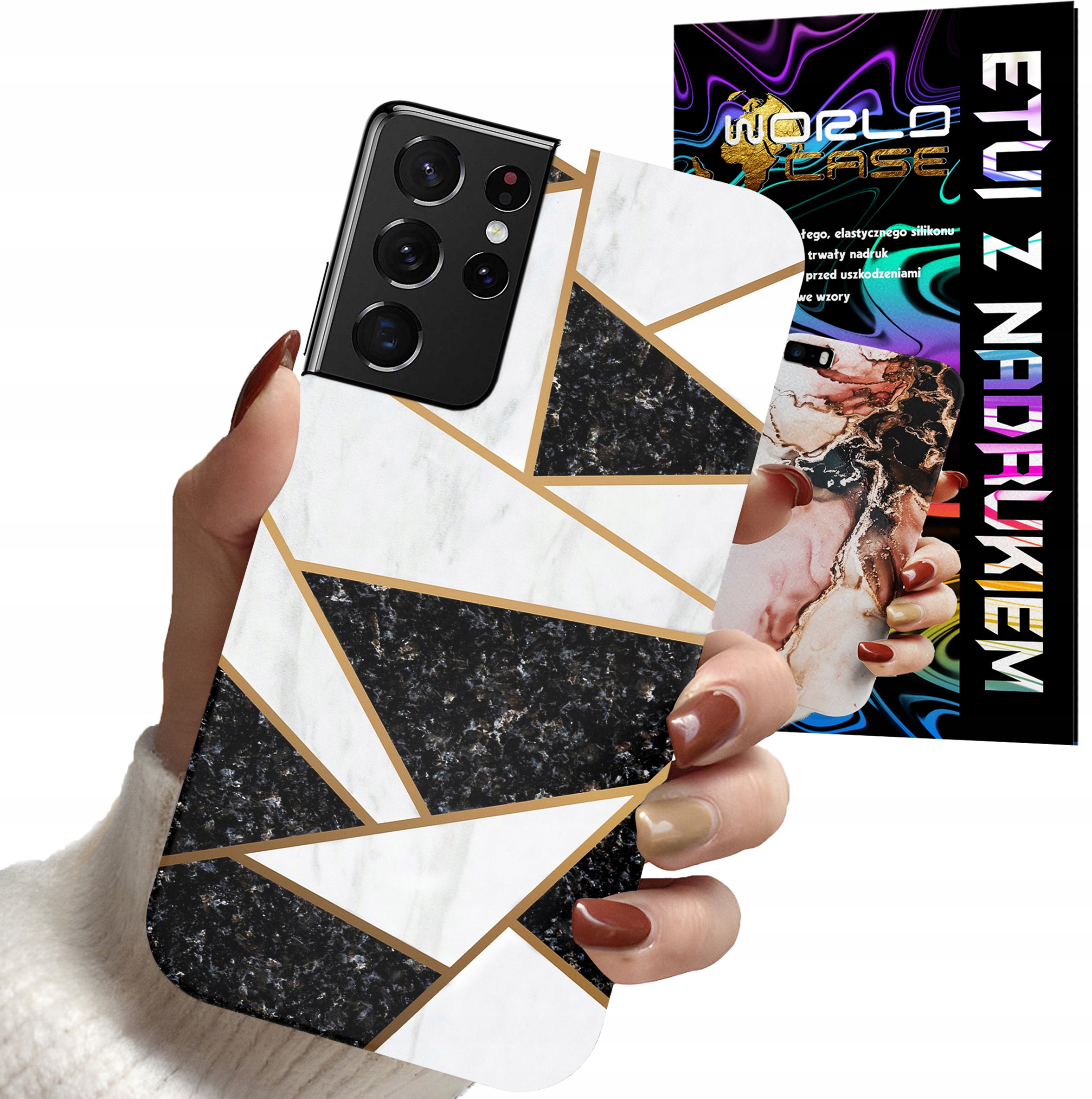 ETUI CASE DO SAMSUNG S21 ULTRA - MARMUREK GEOMETRIA WZORY DLA KOBIET