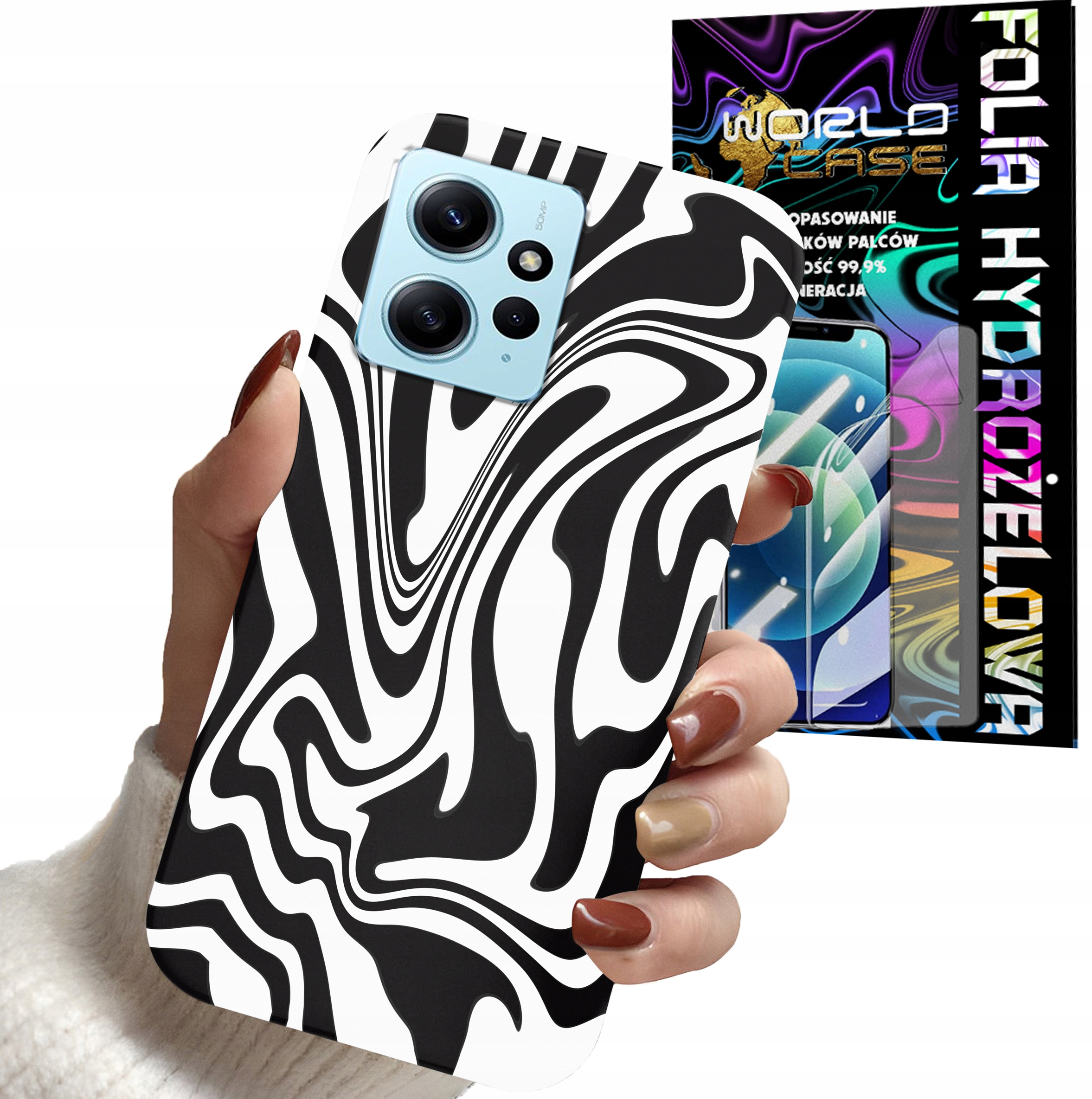 ETUI CASE DO XIAOMI NOTE 12S 4G - ABSTRAKCJA ZEBRA MODNE DLA KOBIET+FOLIA