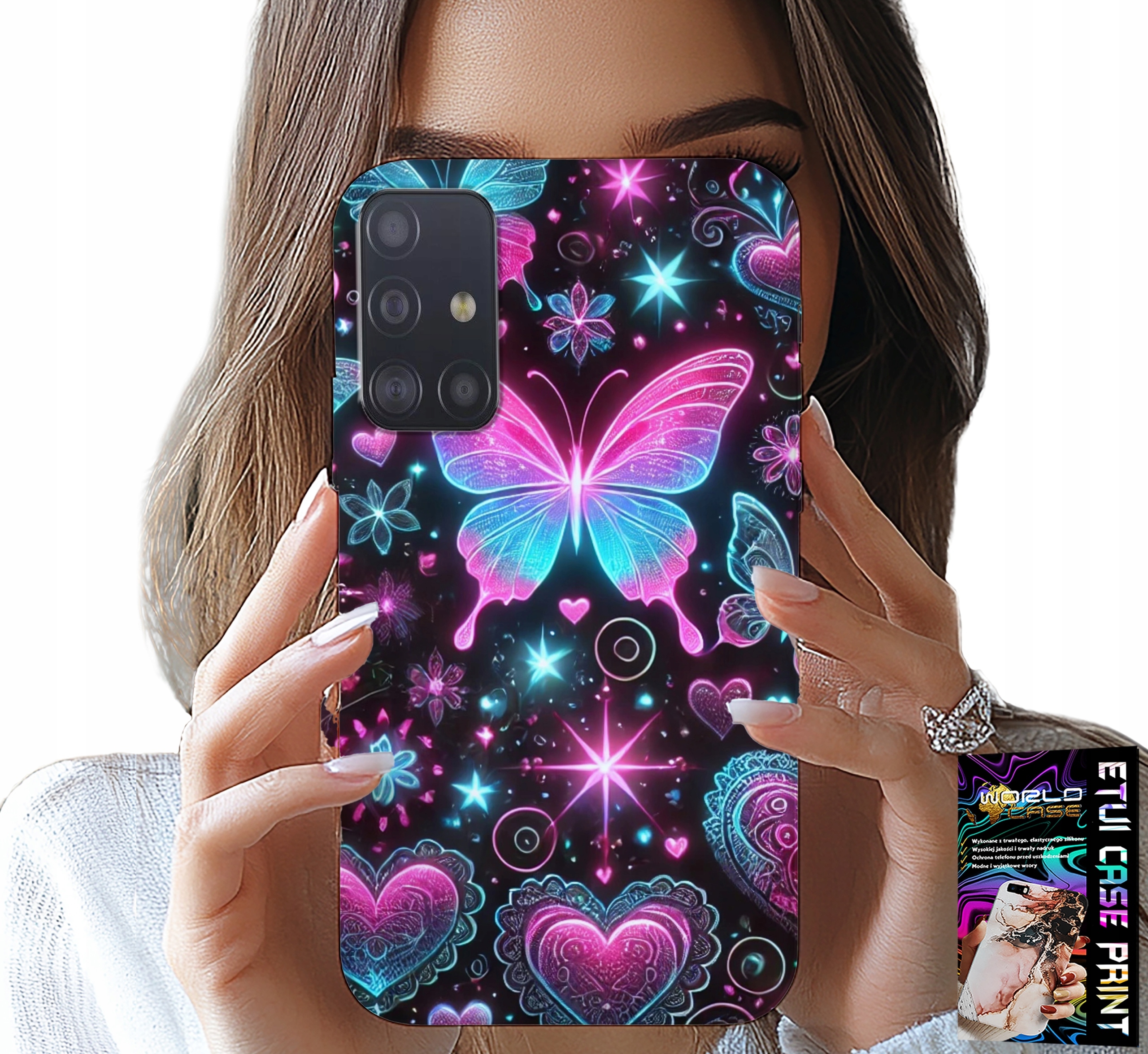 ETUI DO SAMSUNG GALAXY M31S - KOLOROWY MOTYLEK SERCE MODNE WZORY CASE