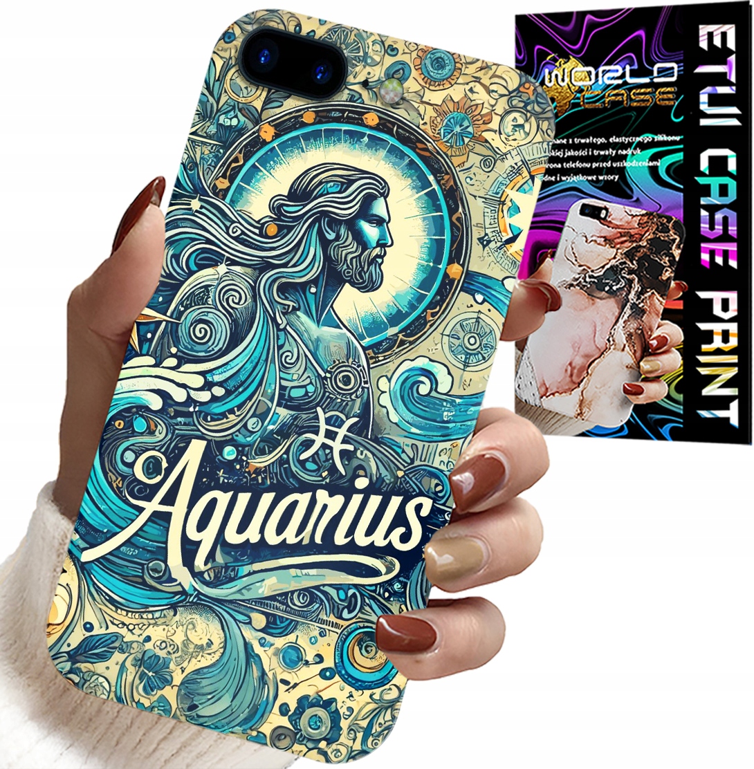 ETUI DO IPHONE ( 7 PLUS ) - ZNAK ZODIAKU, WODNIK, ASTRONOMIA PLECKI