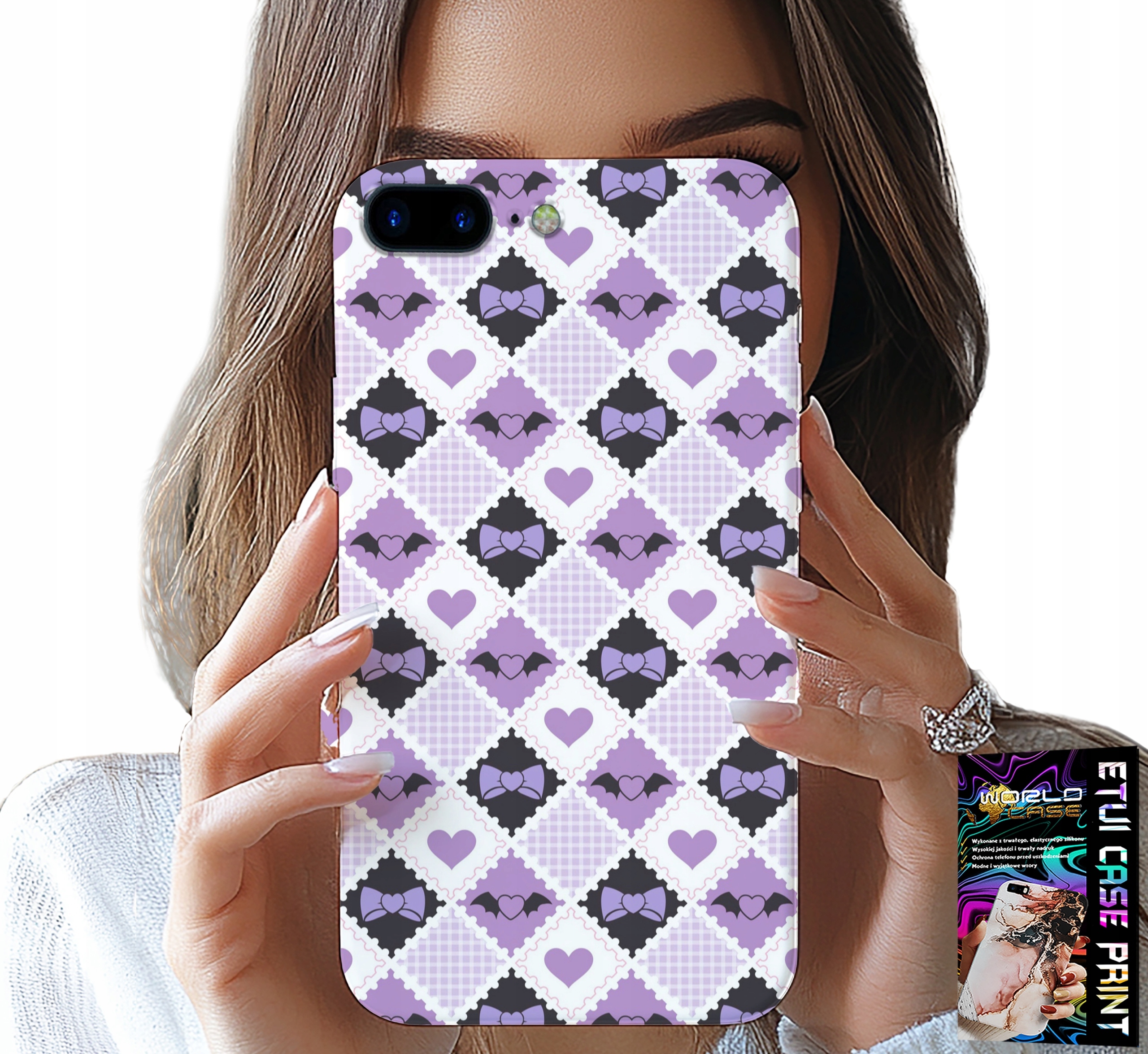 ETUI DO IPHONE ( 7 PLUS ) - MODNE SERCA KOKARDKI KOKARDA + SZKŁO