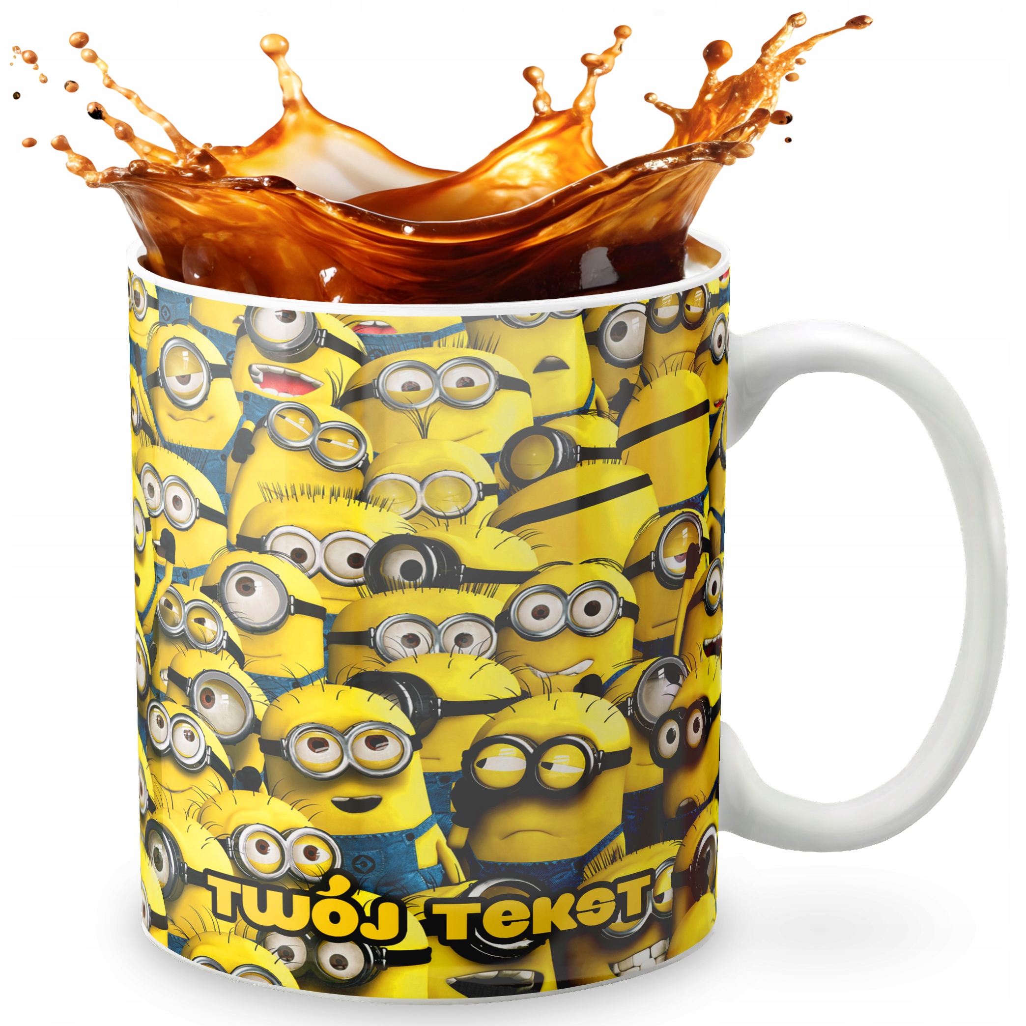 KUBEK 330ml GRAFIKA PREZENT ŚWIĘTA WZÓR - BAJKA MINIONKI + IMIĘ