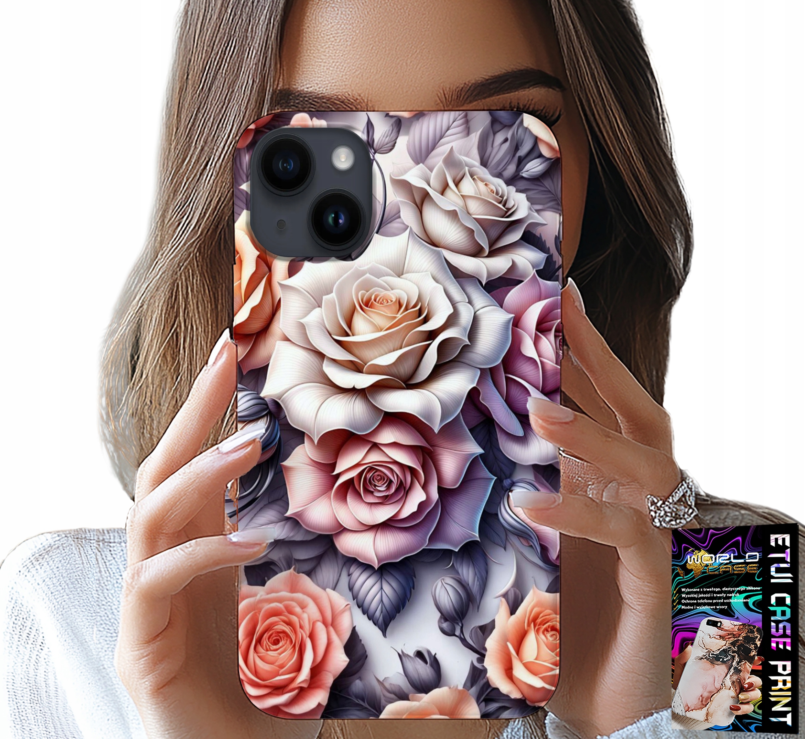 ETUI DO IPHONE 15 - KWIECISTE WZORY RÓŻA RÓŻE KWIATKI CASE