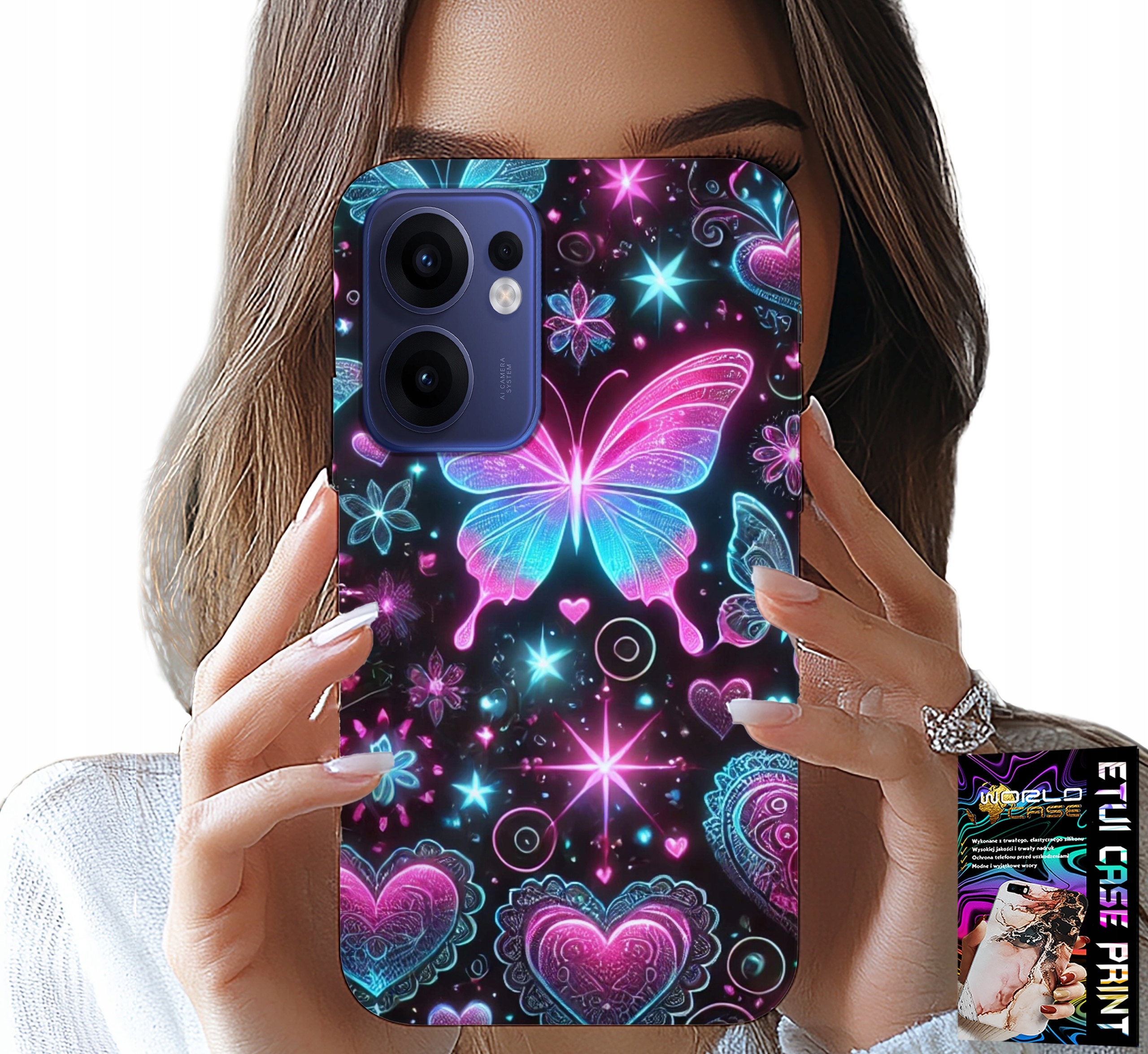 ETUI DO OPPO FIND X5 LITE - KOLOROWY MOTYLEK SERCE MODNE WZORY CASE