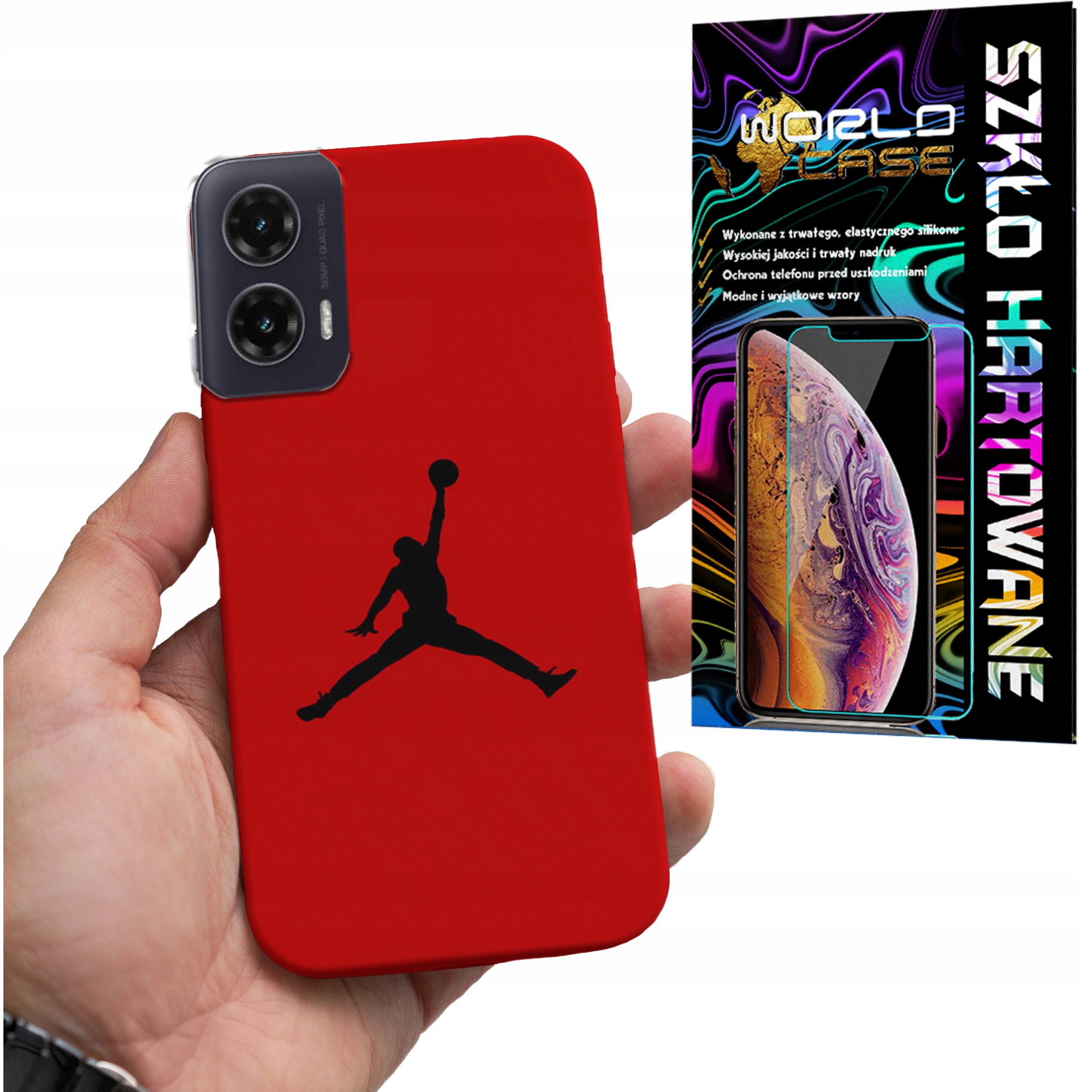 ETUI DO MOTOROLA MOTO G35 - KOSZYKÓWKA WZORY DLA FANÓW NBA + SZKŁO