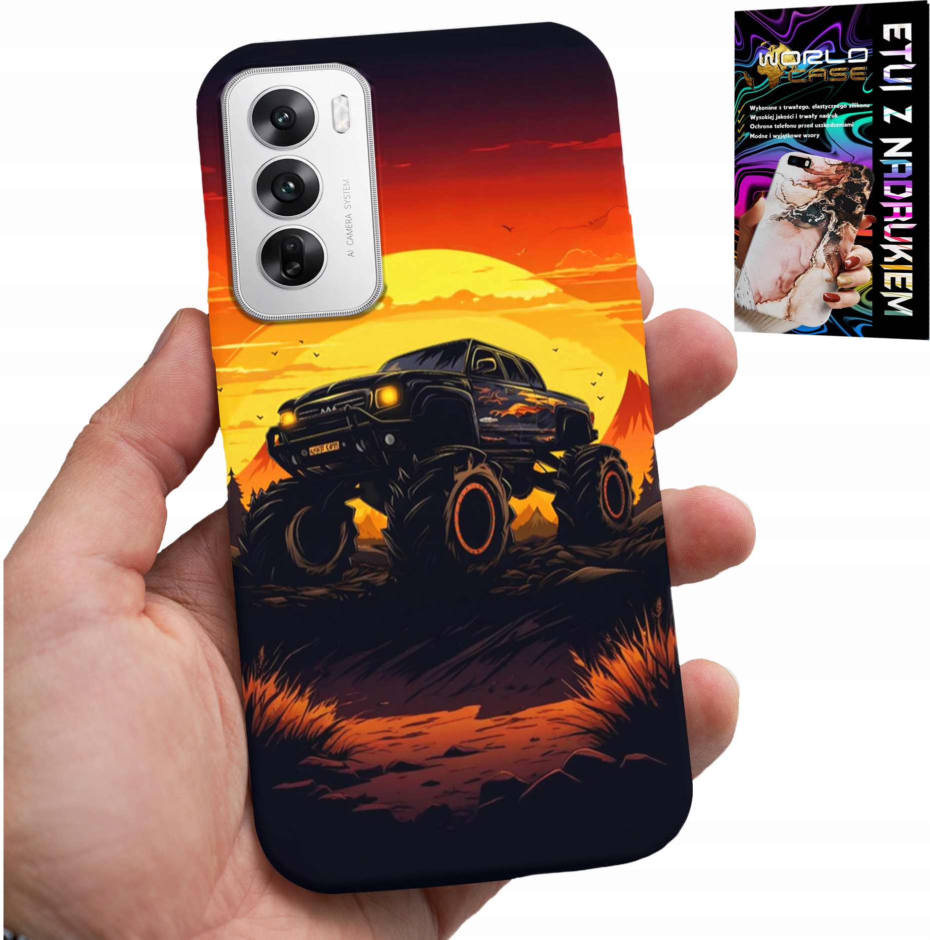 ETUI DO OPPO RENO12 PRO 5G - MONSTERTRUCK, CIĘŻARÓWKA, WZORY + FOLIA