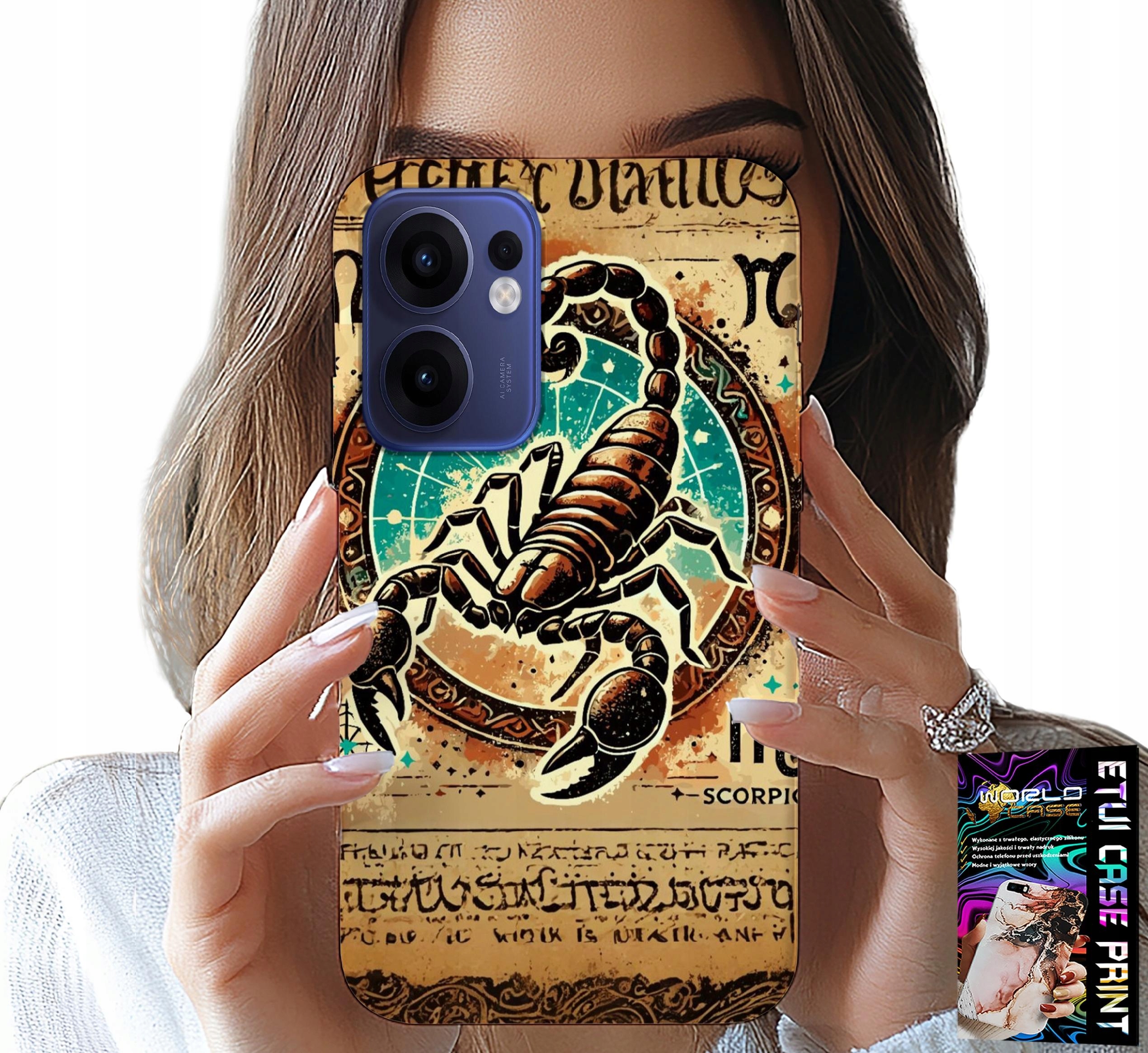 ETUI DO OPPO FIND X5 LITE - SKORPION ZNAK ZODIAKU ASTRONOMIA + FOLIA