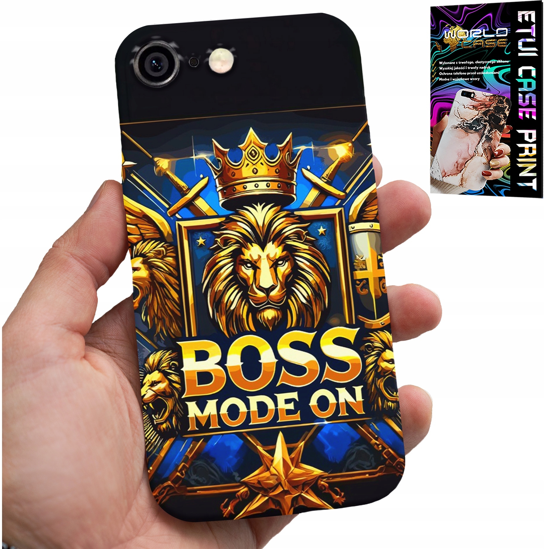 ETUI DO IPHONE ( 6 PLUS ) - BOSS LEW Z KORONĄ NA TARCZY CASE + FOLIA