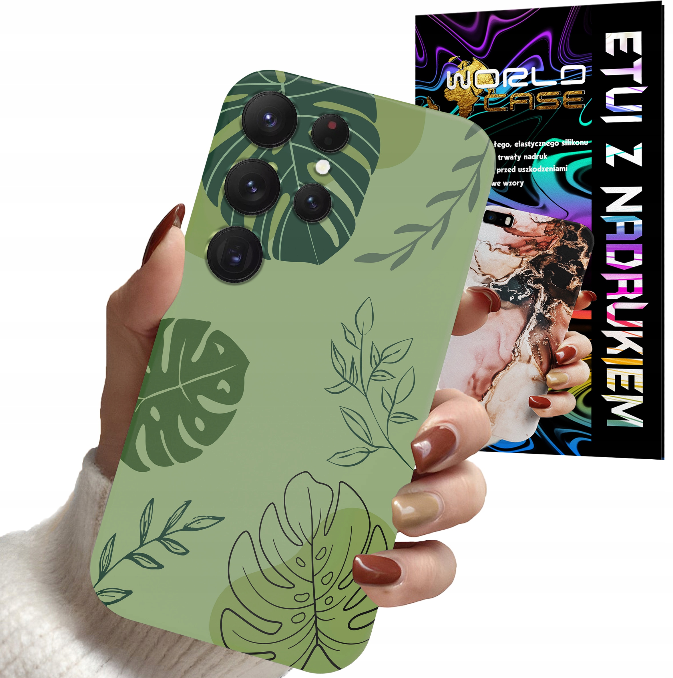 ETUI CASE DO SAMSUNG S23 ULTRA - LIŚCIE WZORY DLA KOBIET KWIATY RÓŻE