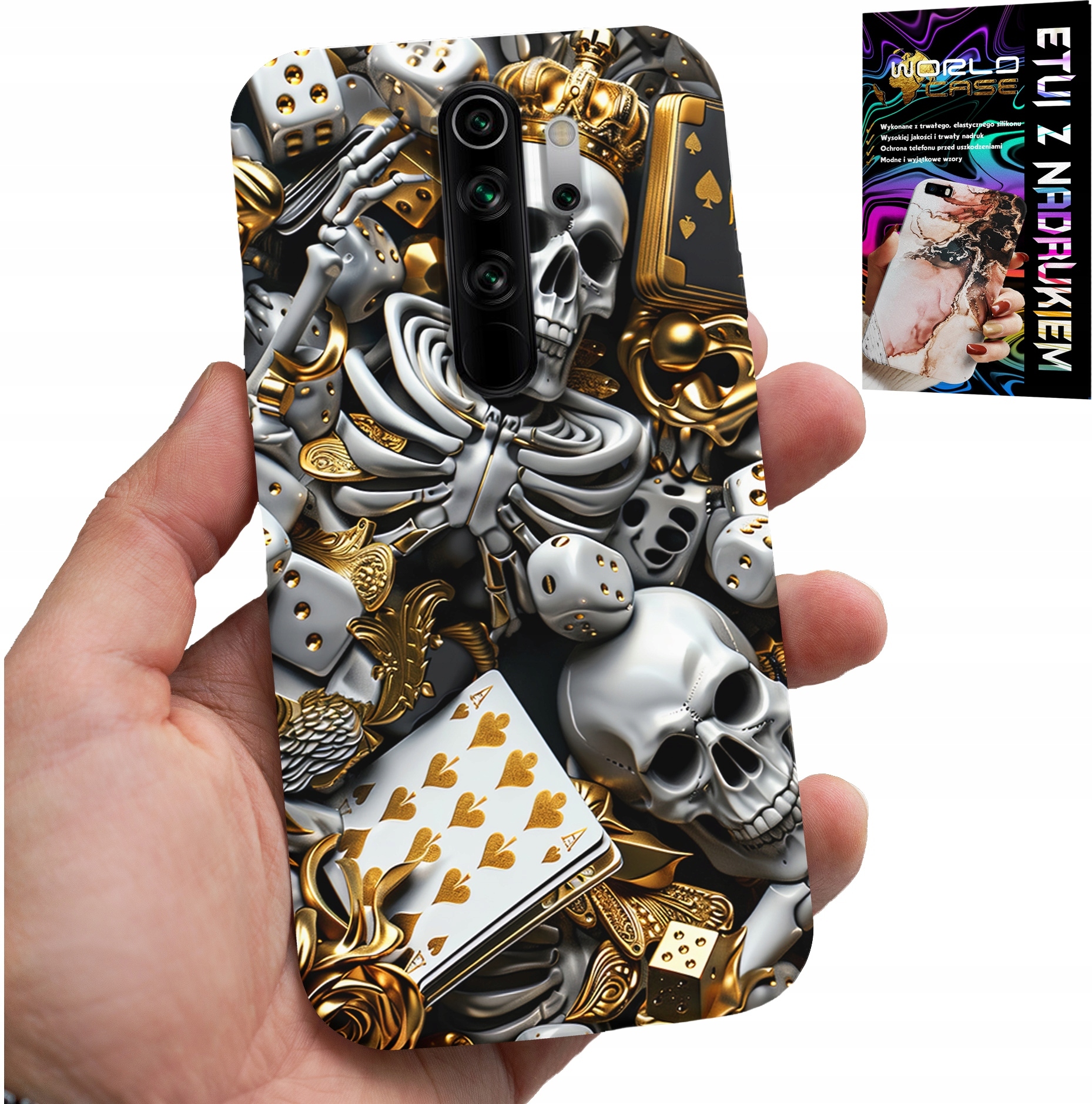ETUI DO XIAOMI REDMI 9 - KRÓL POKER KOŚCI AS WZORY DLA MĘŻCZYZN