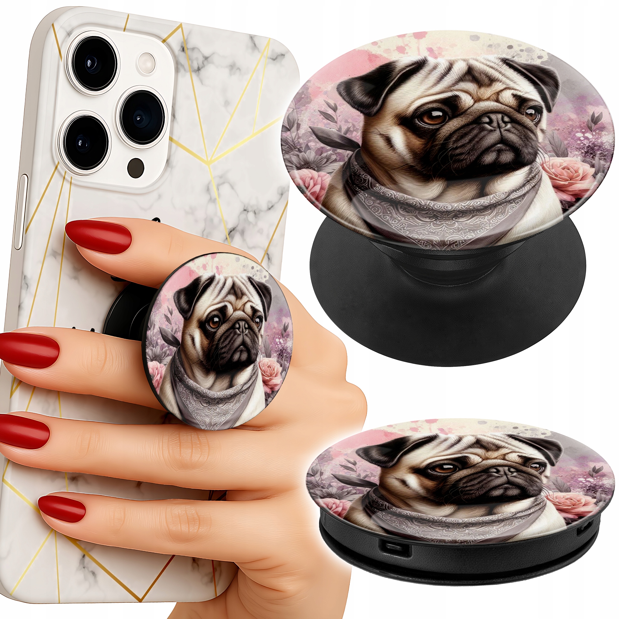 Uchwyt do telefonu Popsocket na palce/stojak PSIE RASY PSIE WZORY