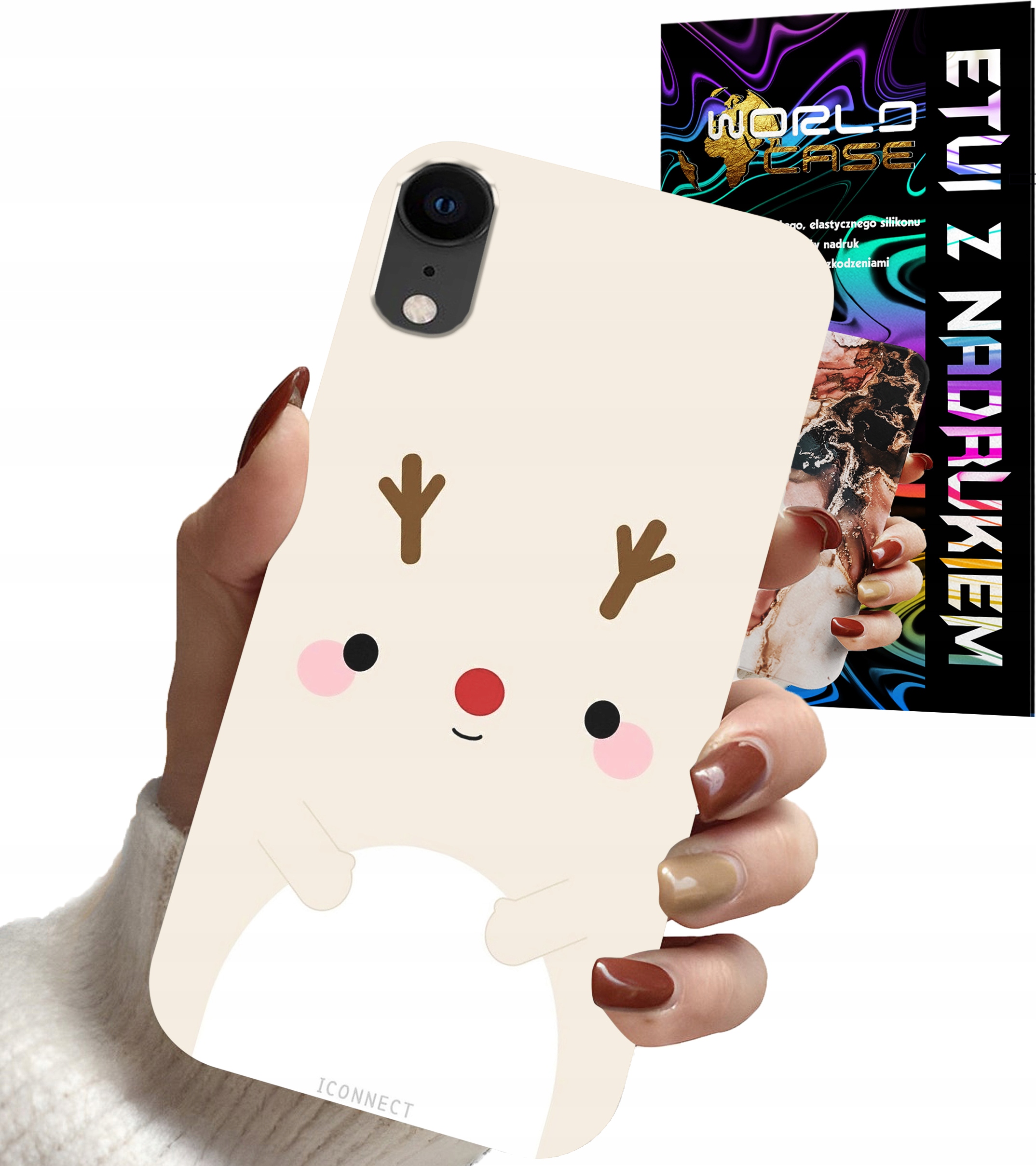 ETUI CASE DO IPHONE XR - ŚWIĄTECZNE WZORY RENIFER MIKOŁAJ ŚWIĘTA